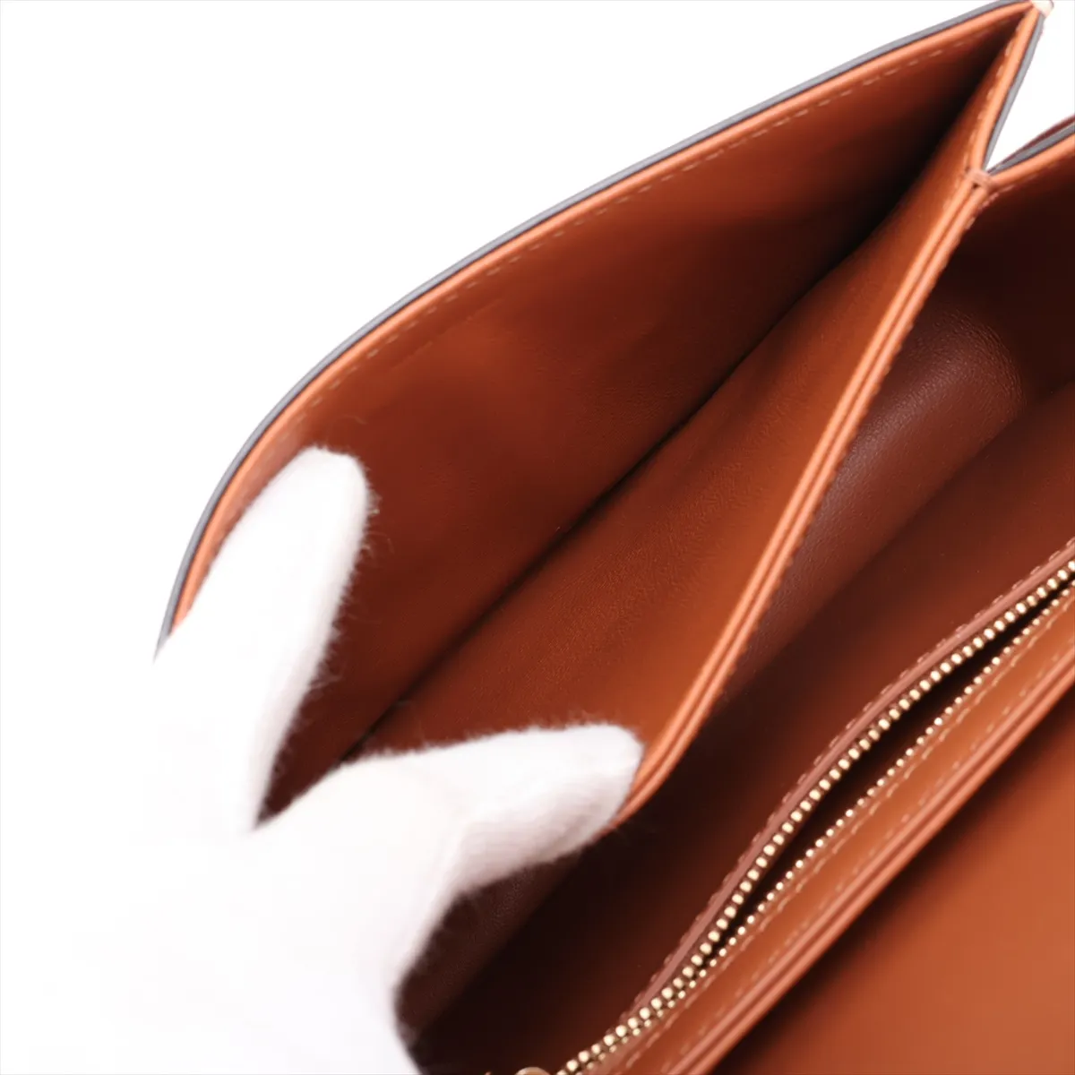 Triomphe Teen PVC Shoulder Bag, Beige x Brown — view 7