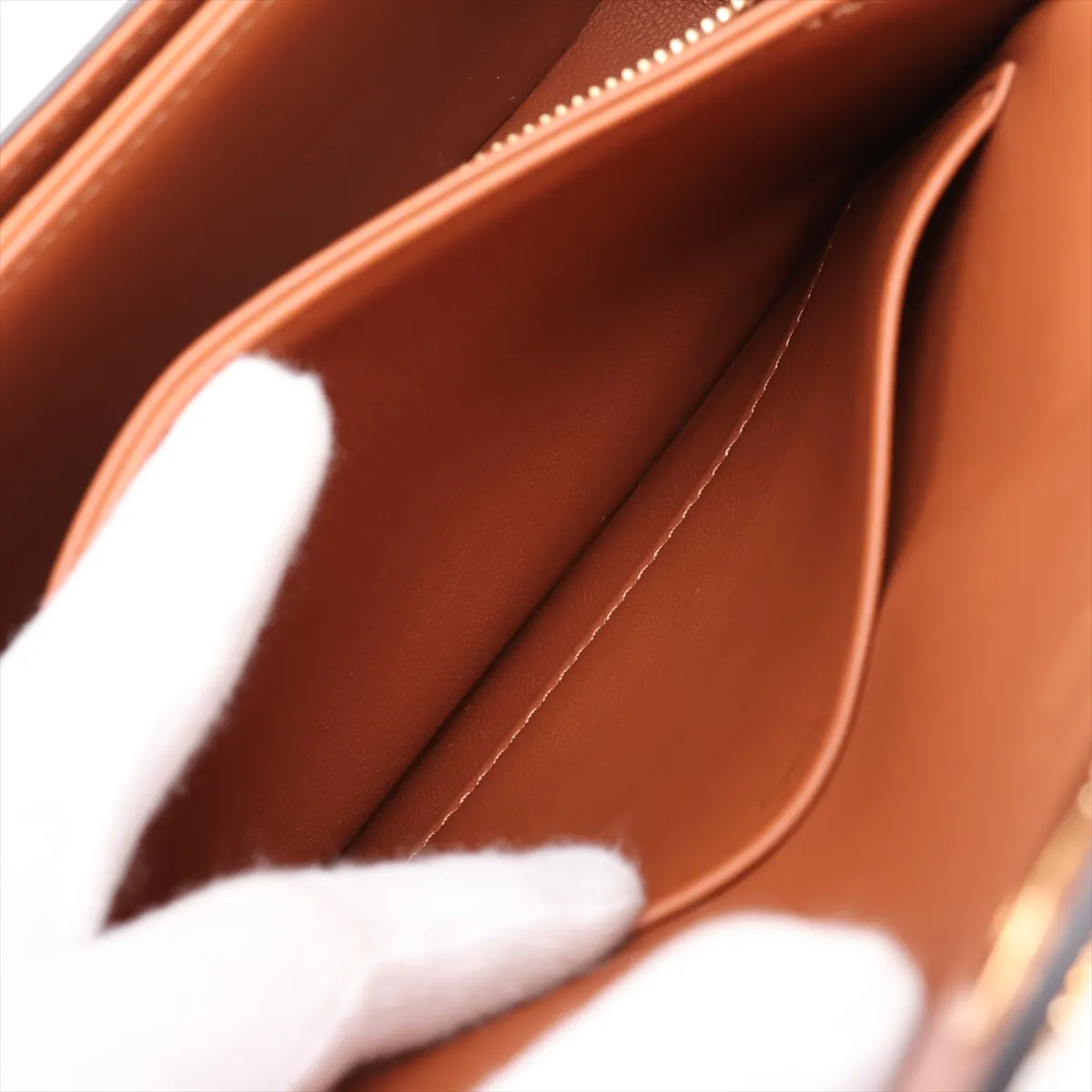 Triomphe Teen PVC Shoulder Bag, Beige x Brown — view 8