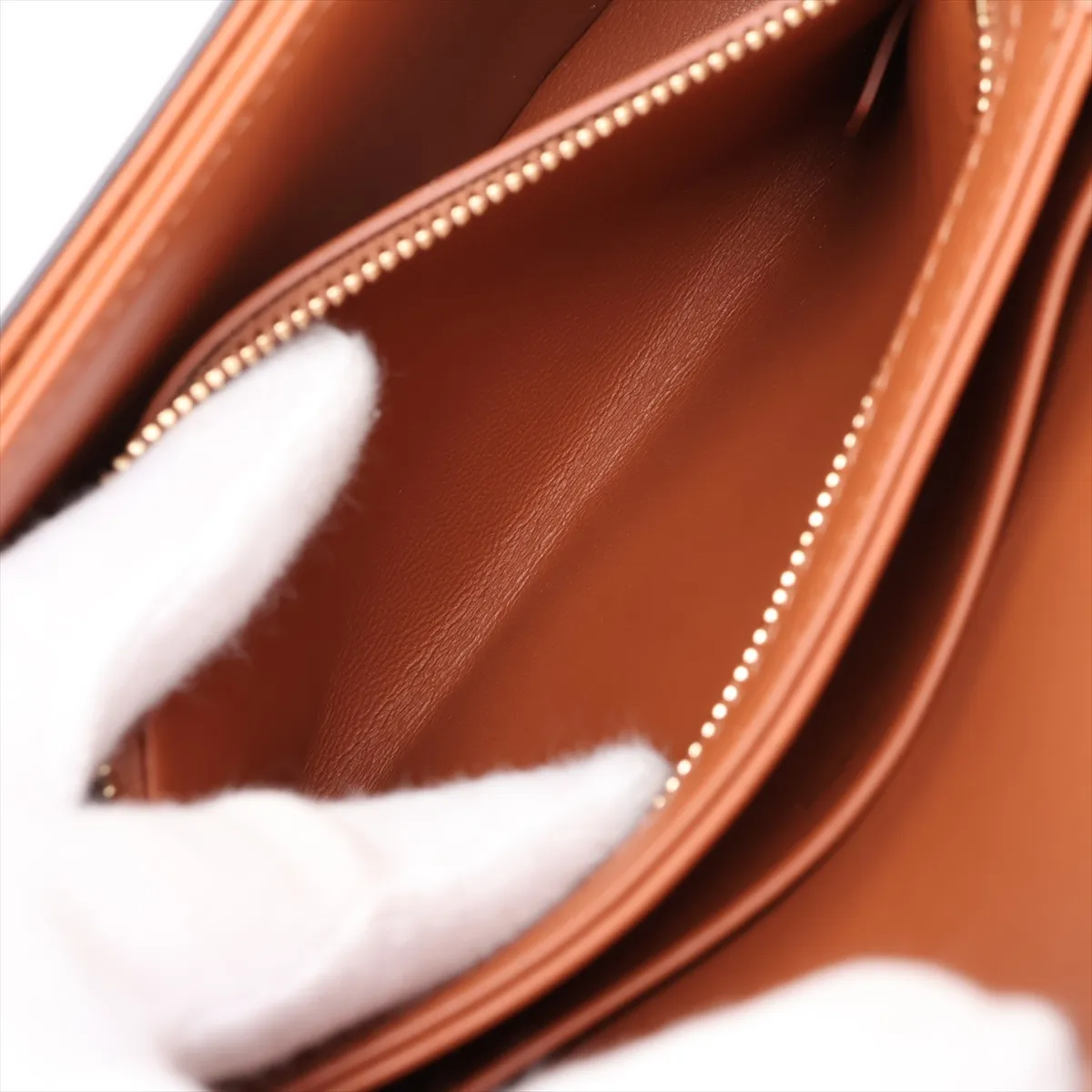 Triomphe Teen PVC Shoulder Bag, Beige x Brown — view 10