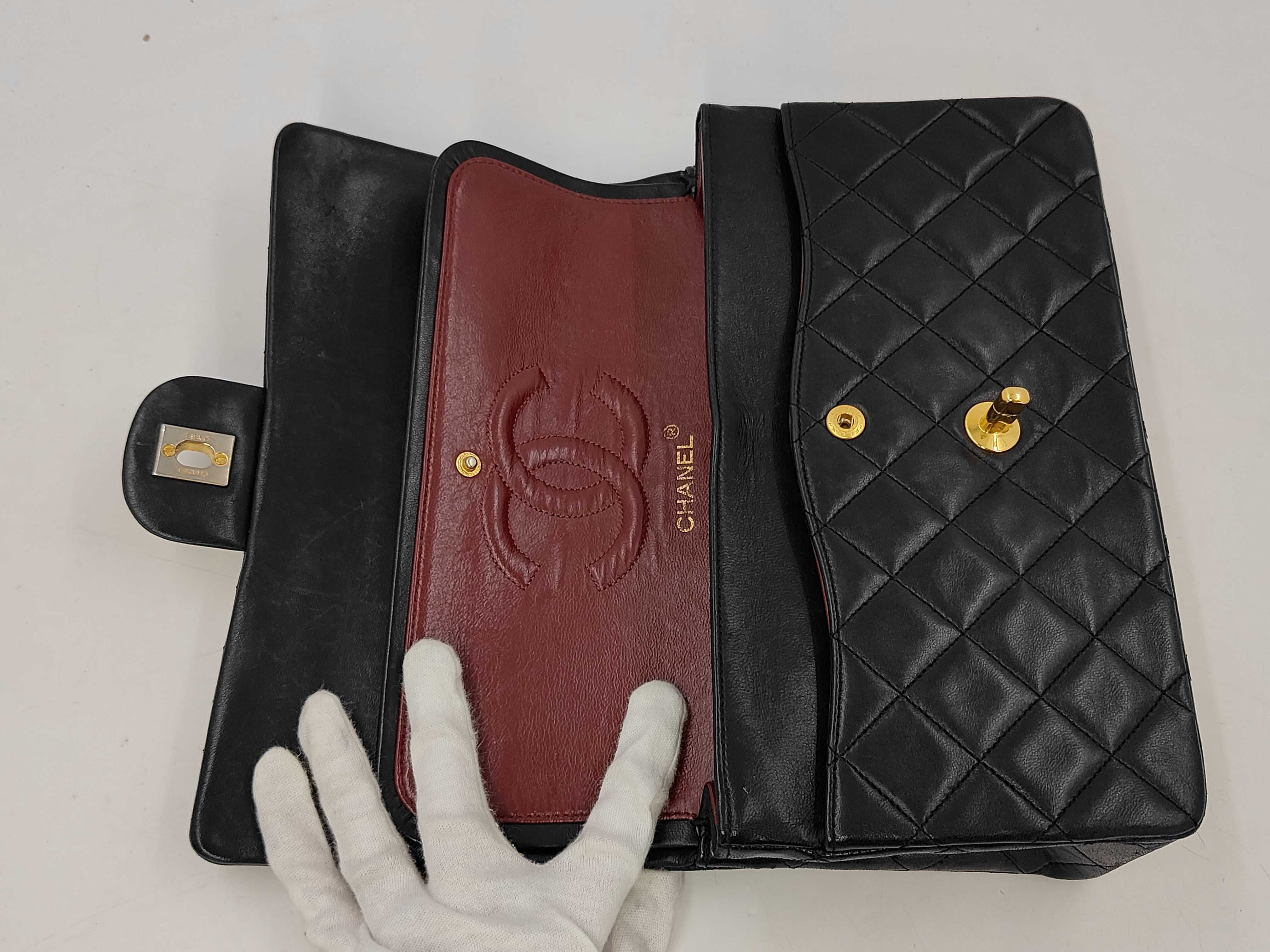 Matelassé 25 Double Flap Double Chain Lambskin Shoulder Bag — view 12