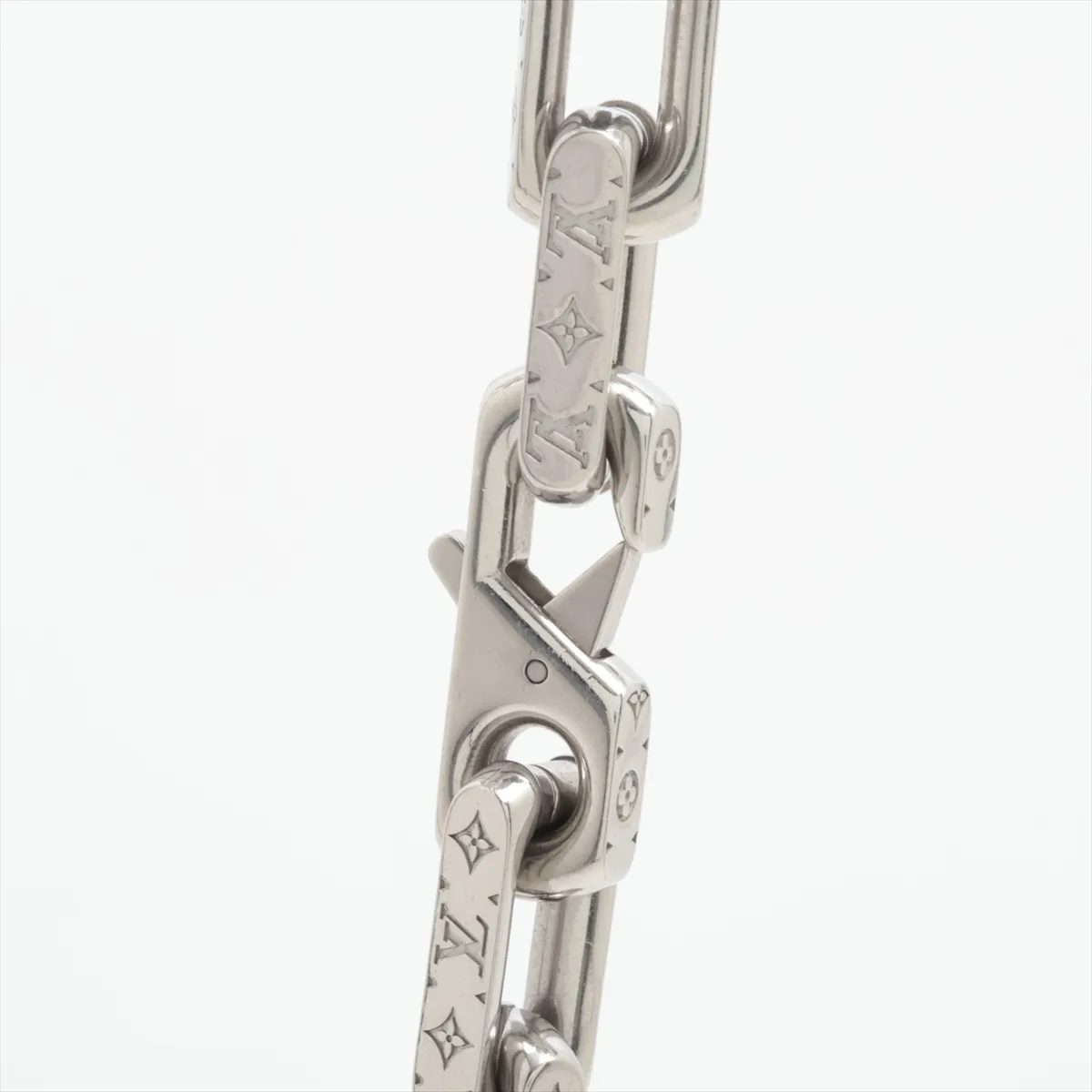 M00677 Collier Monogram Chain Necklace LE1294, Metal, Black x Silver. Shows signs of wear including — view 3