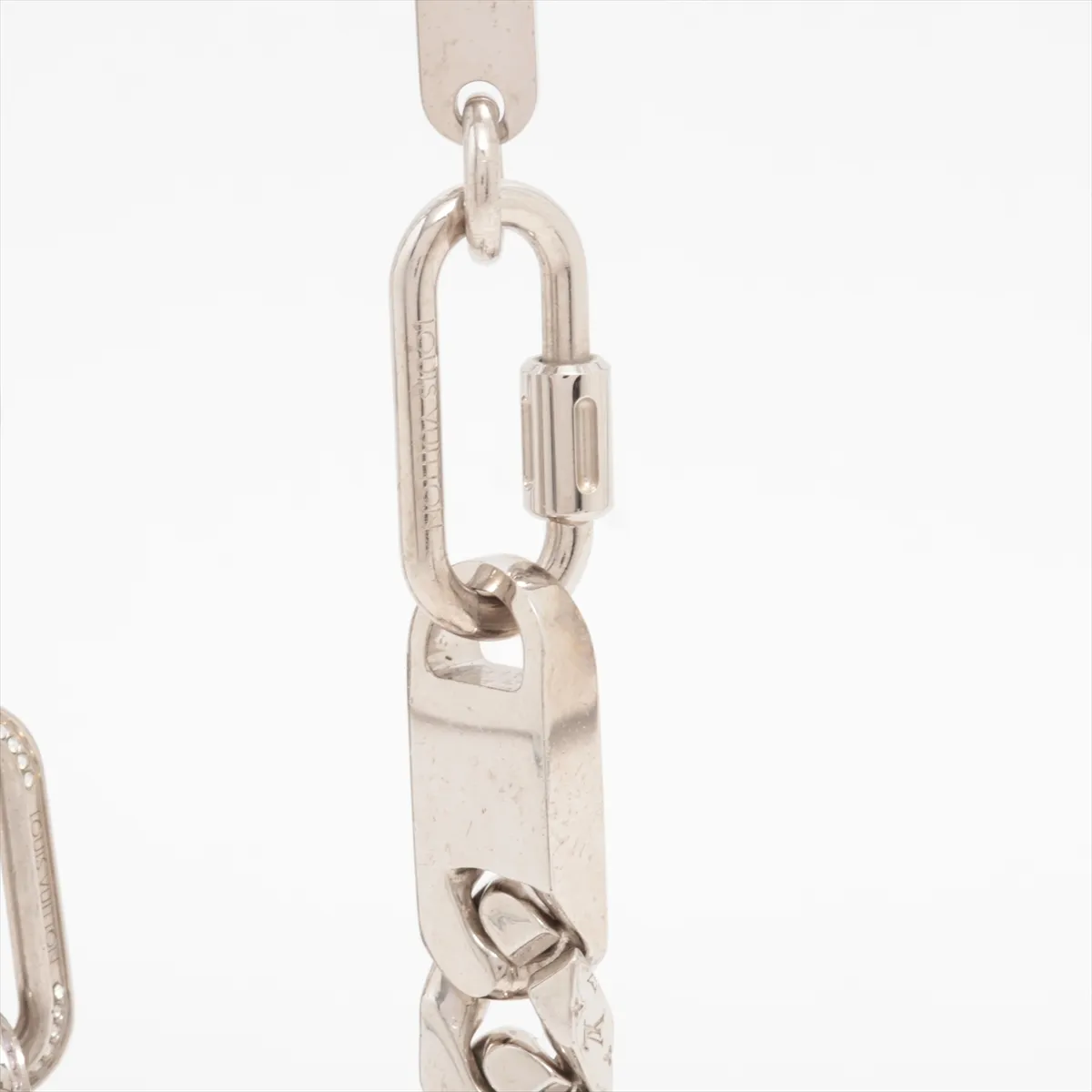 MP2461 Corie Mix Chain Link Spatches LE0179 Necklace GP x Rhinestone Silver — view 3
