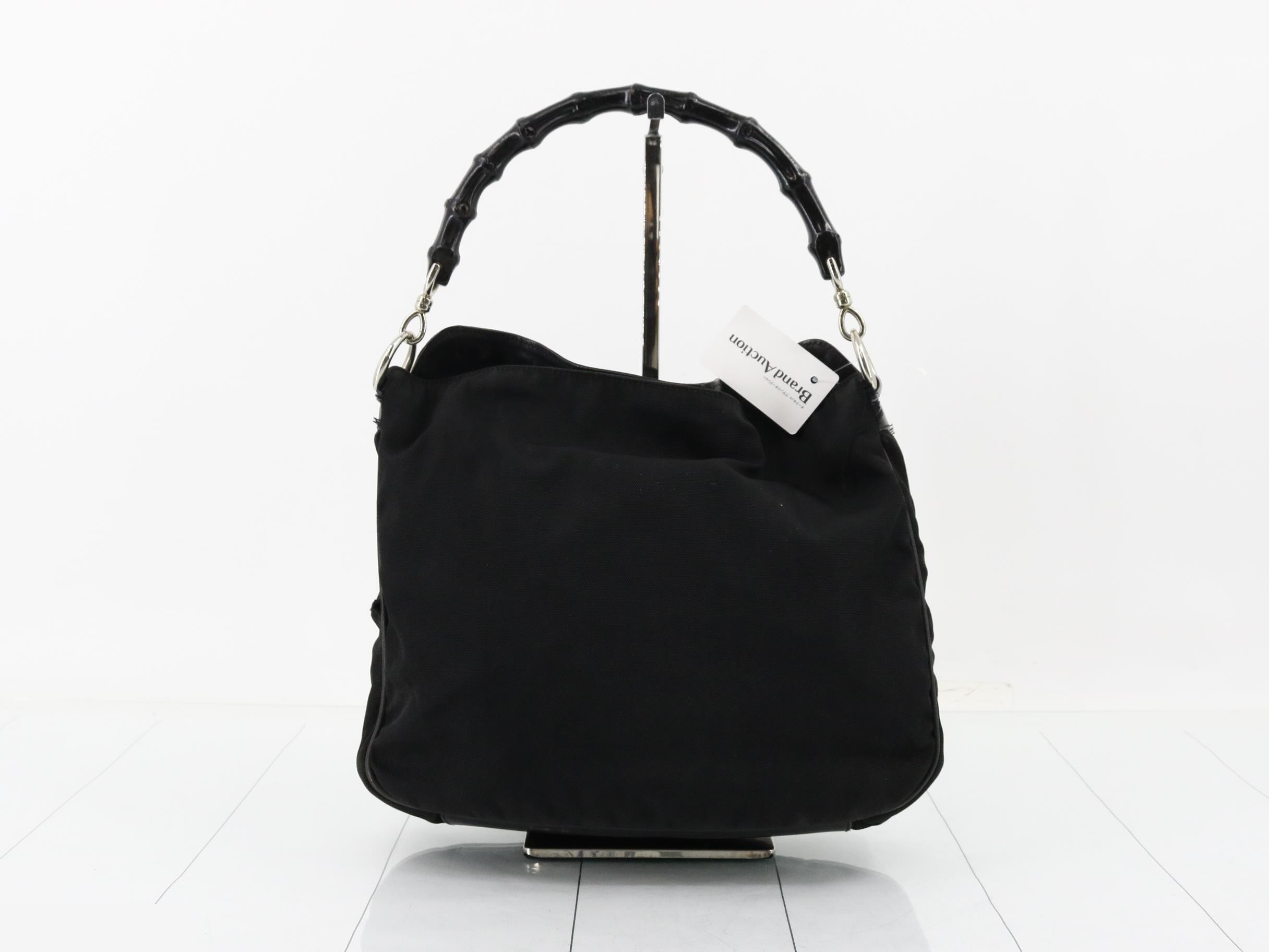 Bamboo handbag, black — view 2