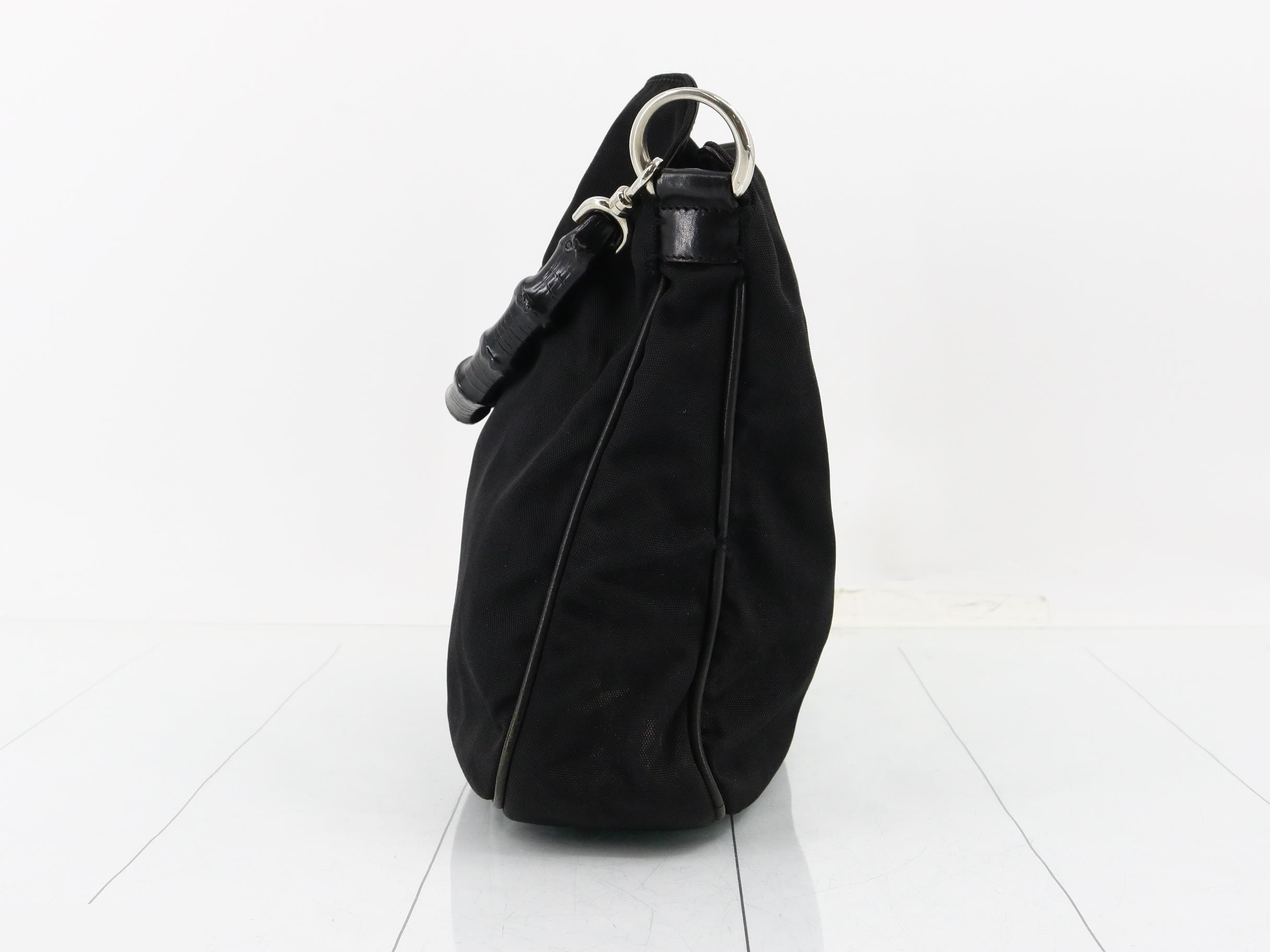 Bamboo handbag, black — view 3