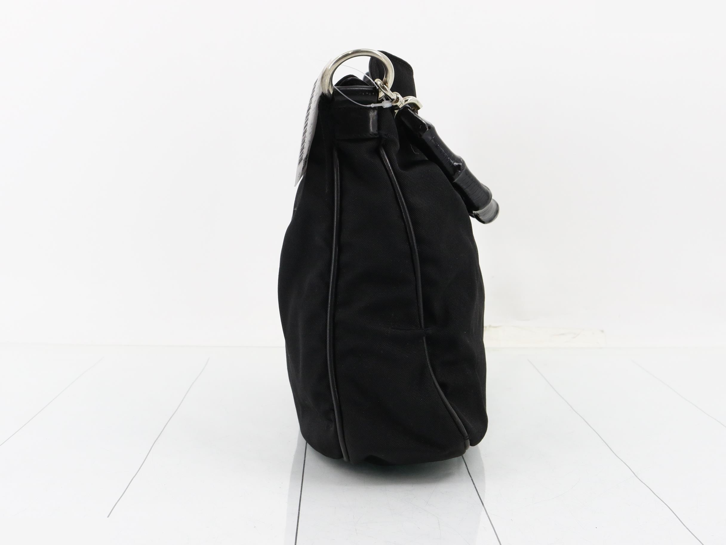 Bamboo handbag, black — view 4