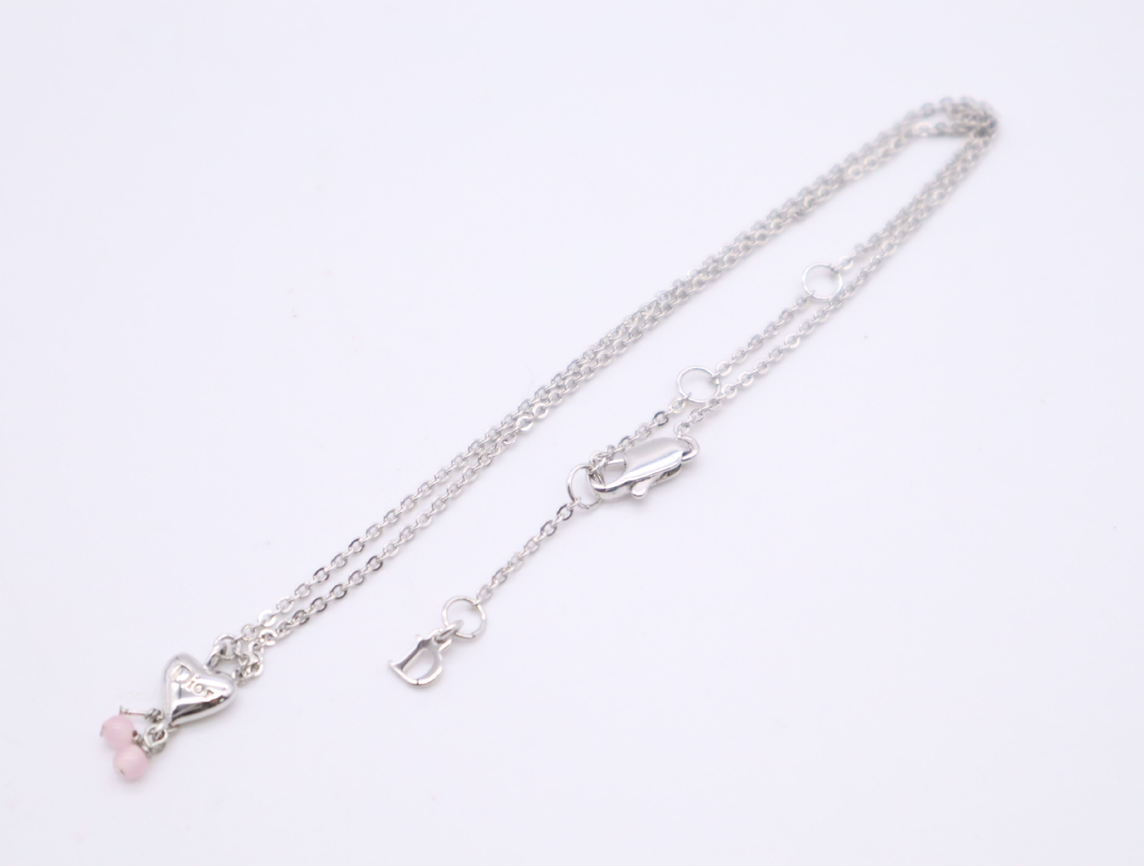 Metal/Beaded Logo Heart Beaded Charm Necklace