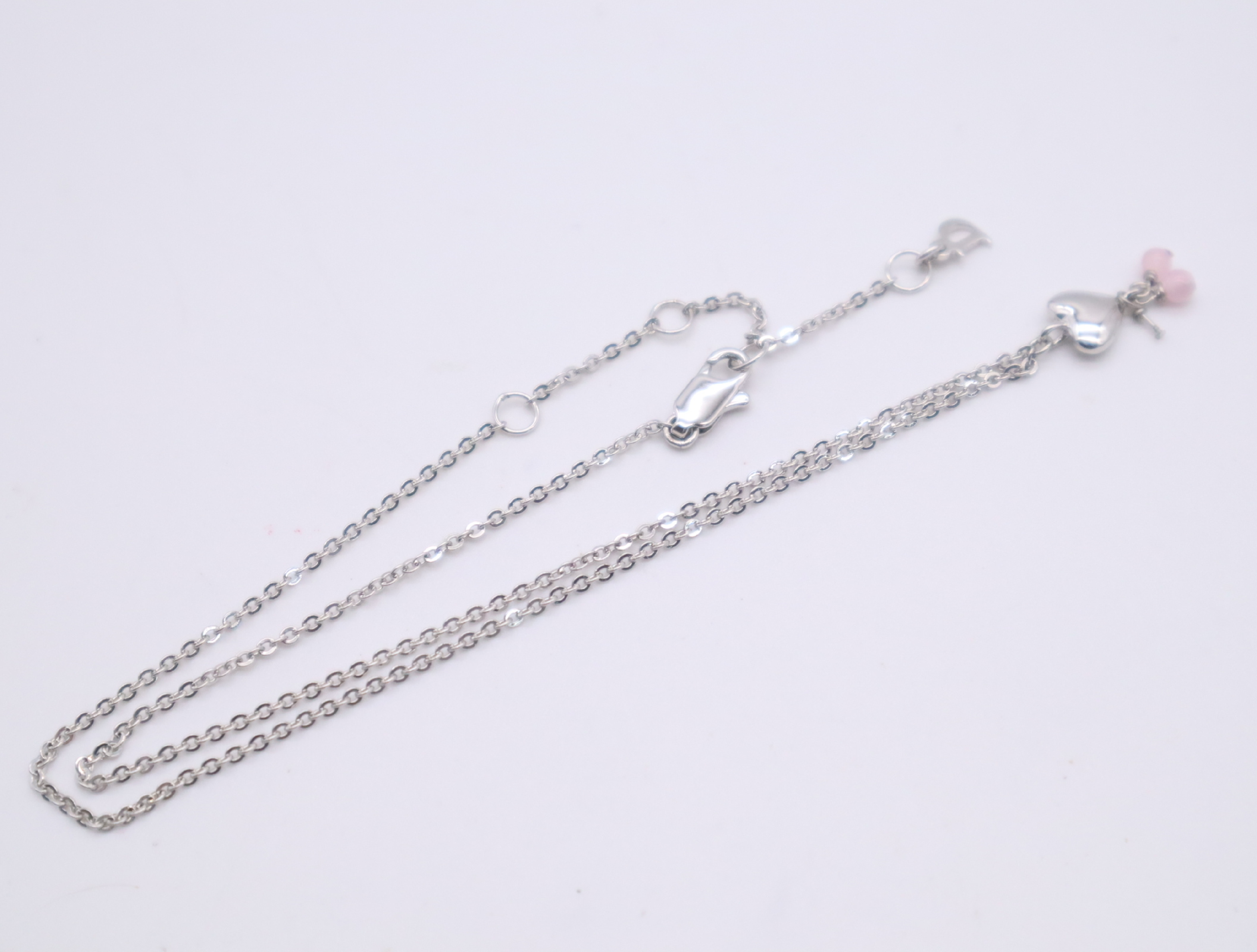 Metal/Beaded Logo Heart Beaded Charm Necklace — view 2