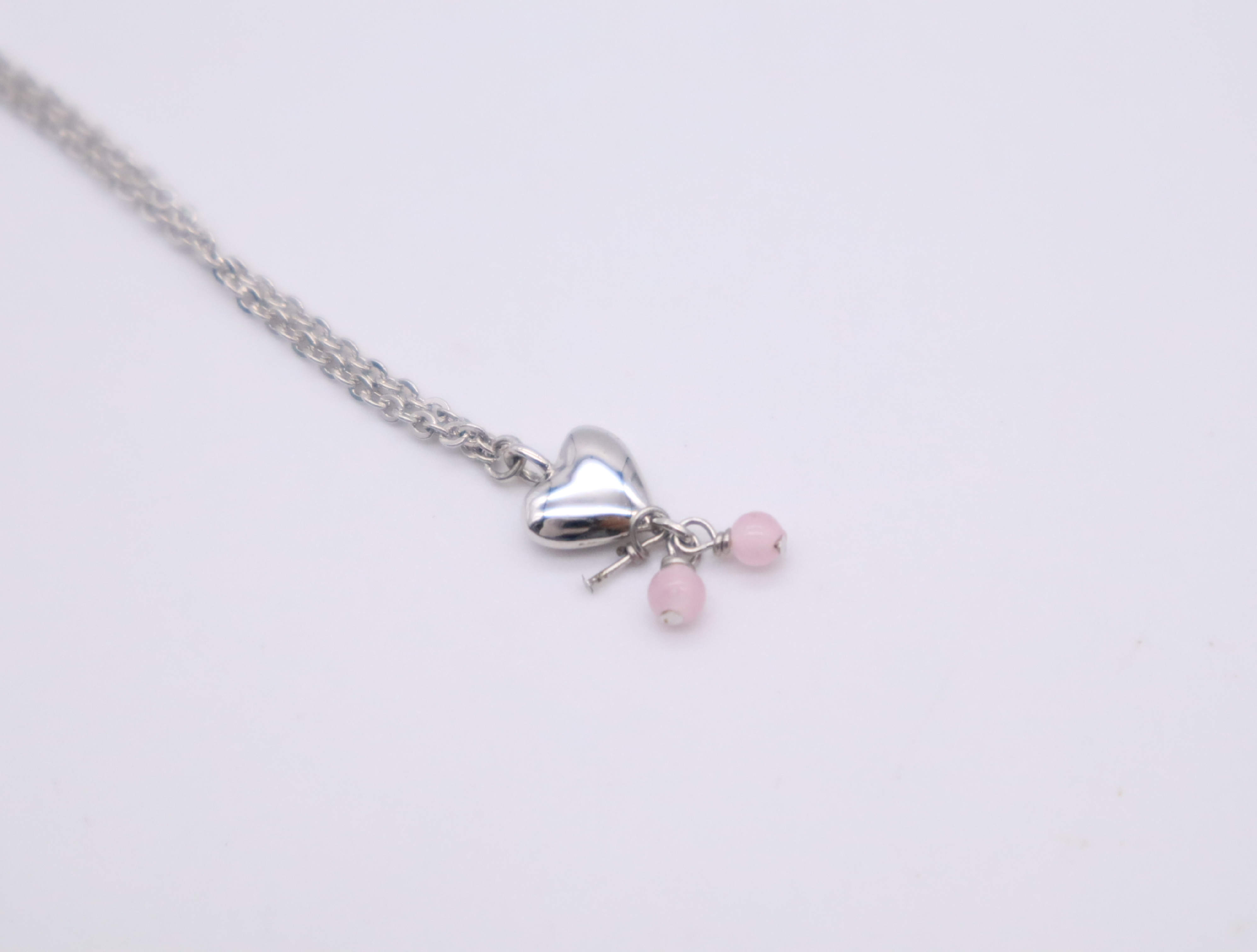 Metal/Beaded Logo Heart Beaded Charm Necklace — view 4