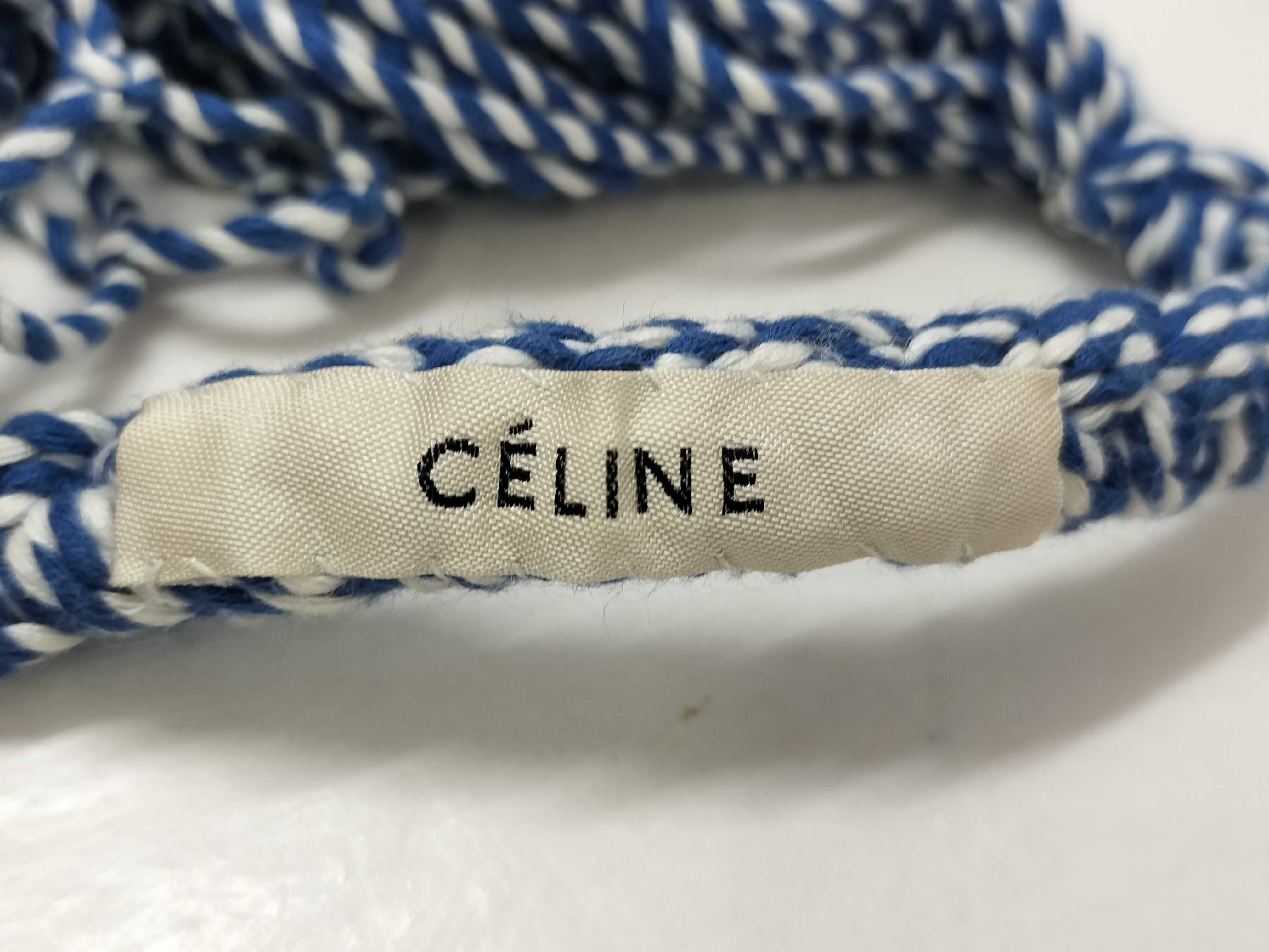 Phoebe Mesh Tote Bag, Blue & White, Unused, Handbag — view 8