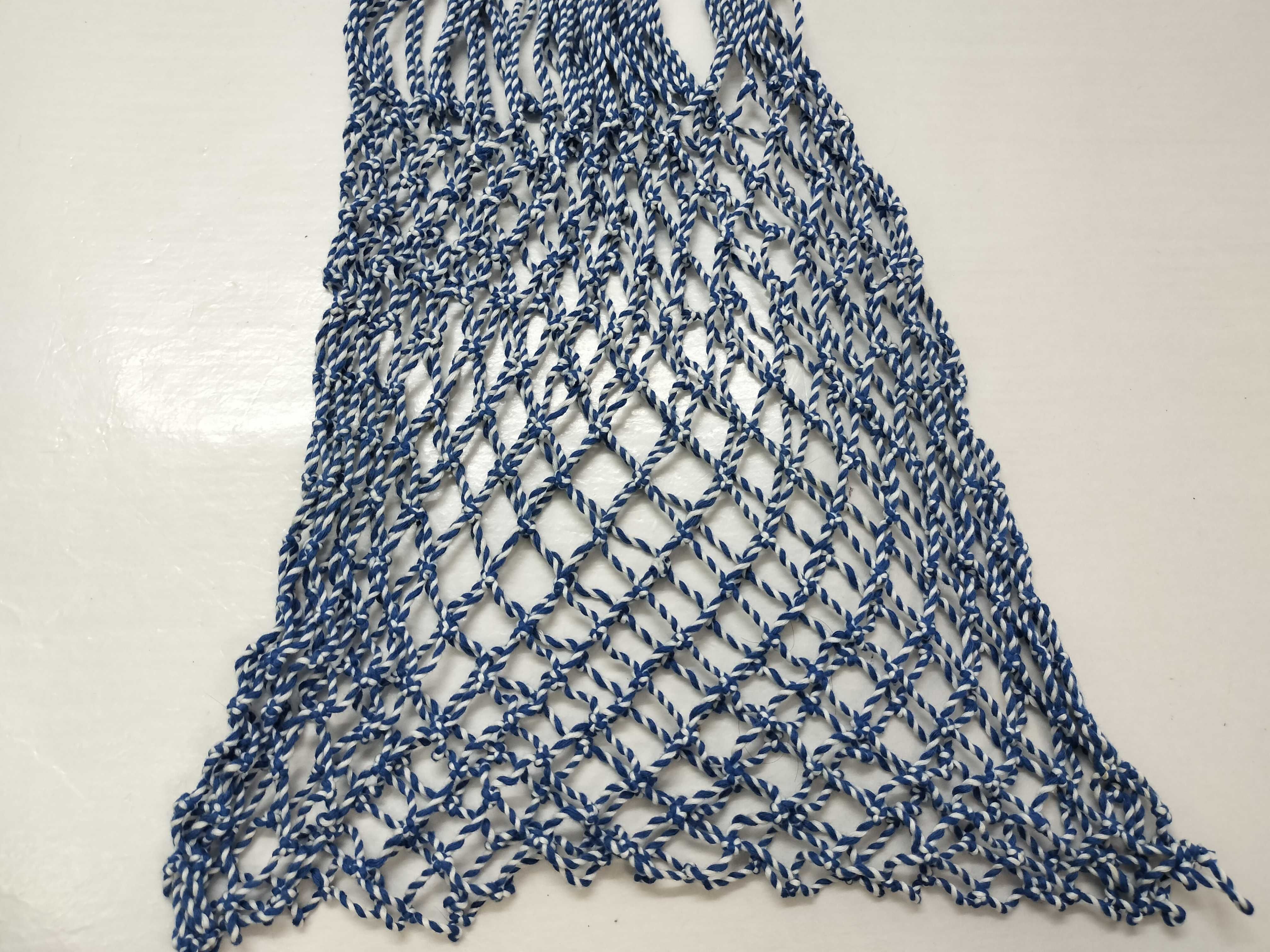 Phoebe Mesh Tote Bag, Blue & White, Unused, Handbag — view 10