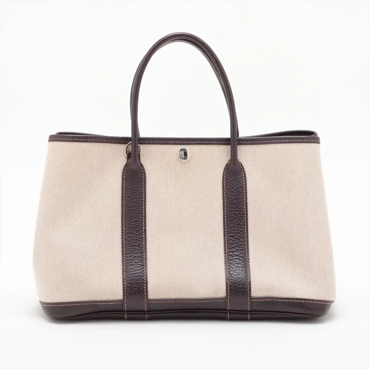 Garden Party 30 TPM Toile H x Buffle Beige x Brown Silver Hardware I: 2005 — view 2