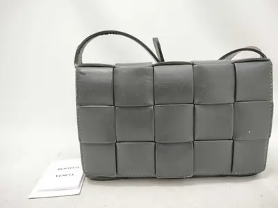 Maxi Intrecciato Cassette Leather Shoulder Bag, Dark Green