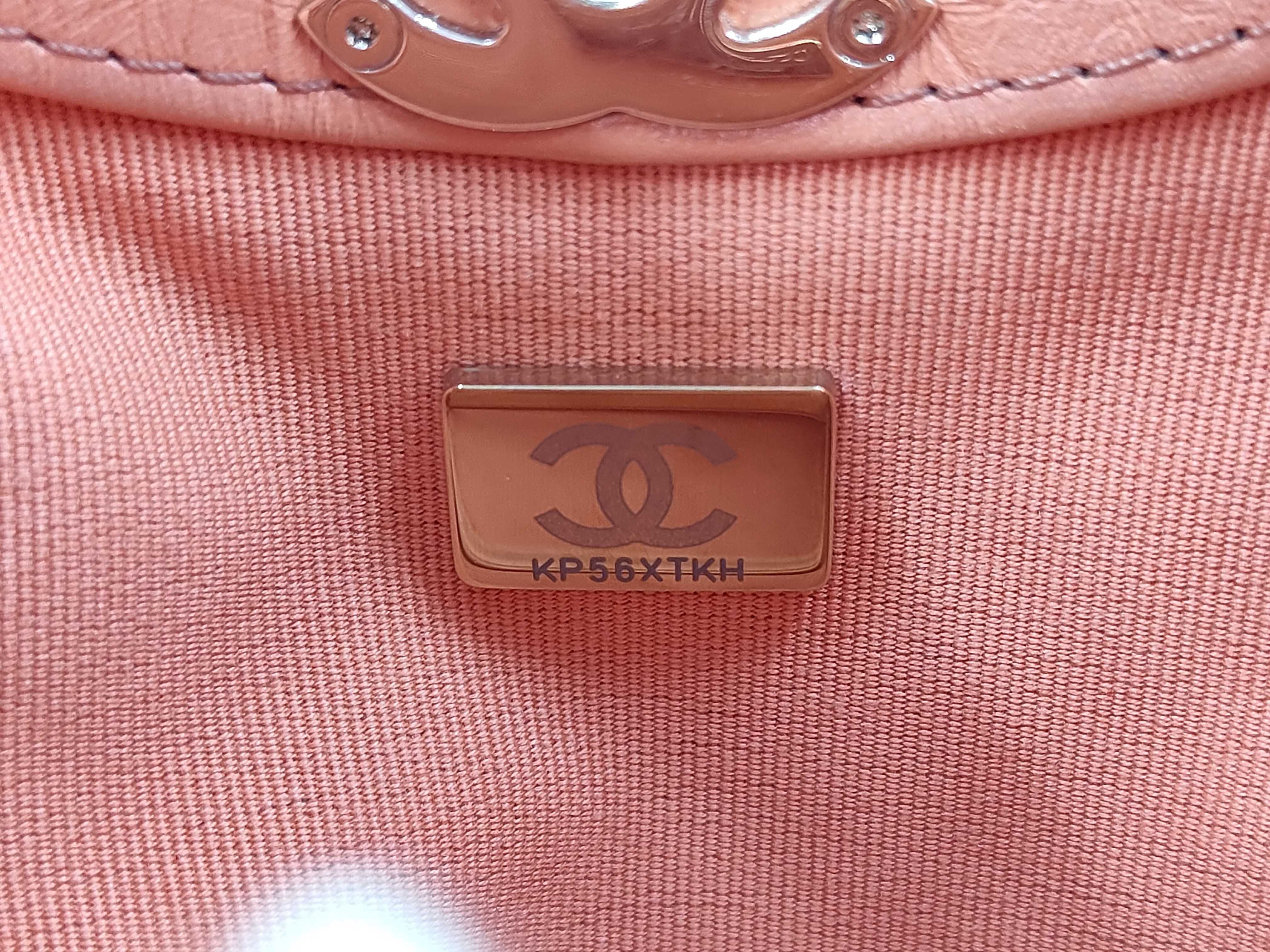 Matelassé 2-Way Chain Shoulder Bag, Calfskin, Orange — view 11