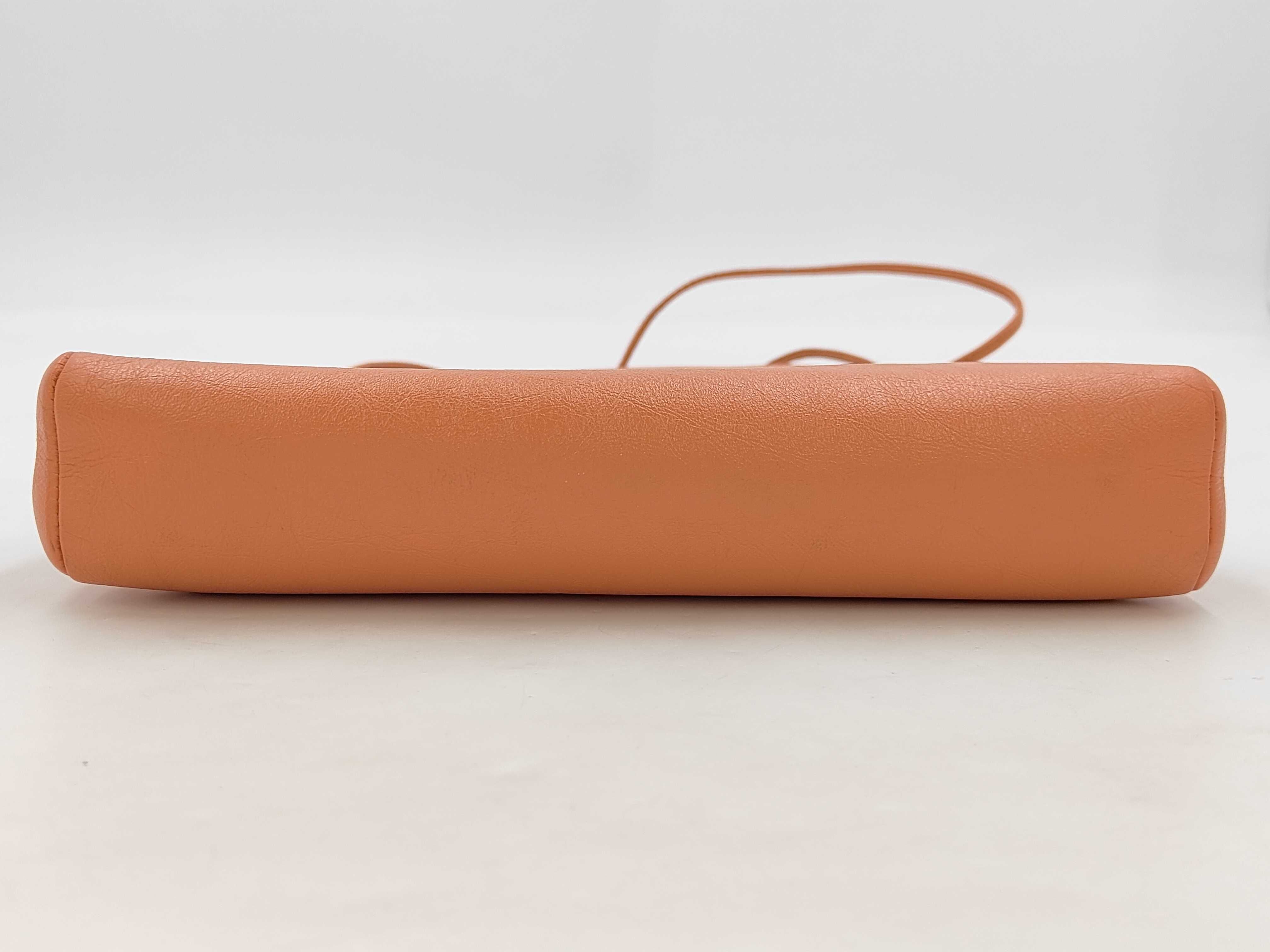Matelassé 2-Way Chain Shoulder Bag, Calfskin, Orange — view 8