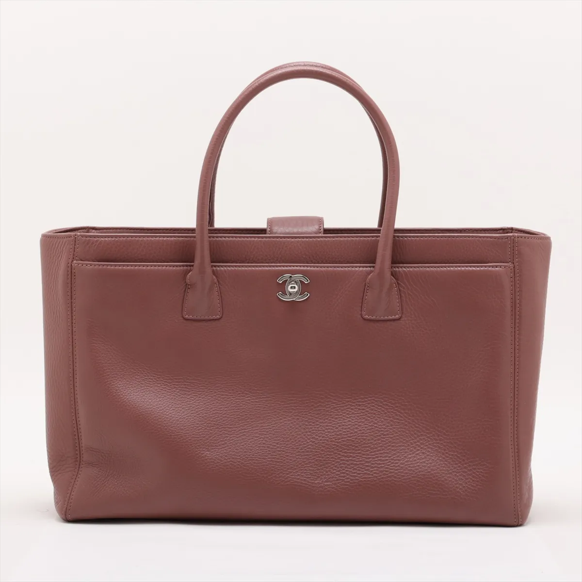 Executive Leather Tote Bag, Brown, Silver Hardware, Item No. 18375079, Series No. 18