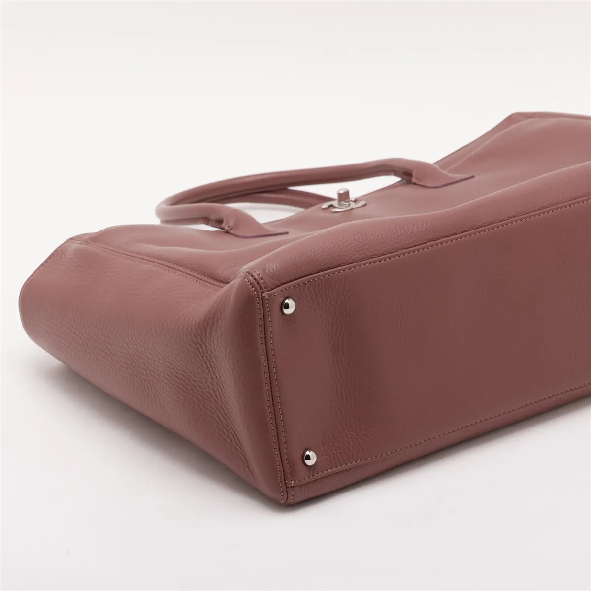 Executive Leather Tote Bag, Brown, Silver Hardware, Item No. 18375079, Series No. 18 — view 4