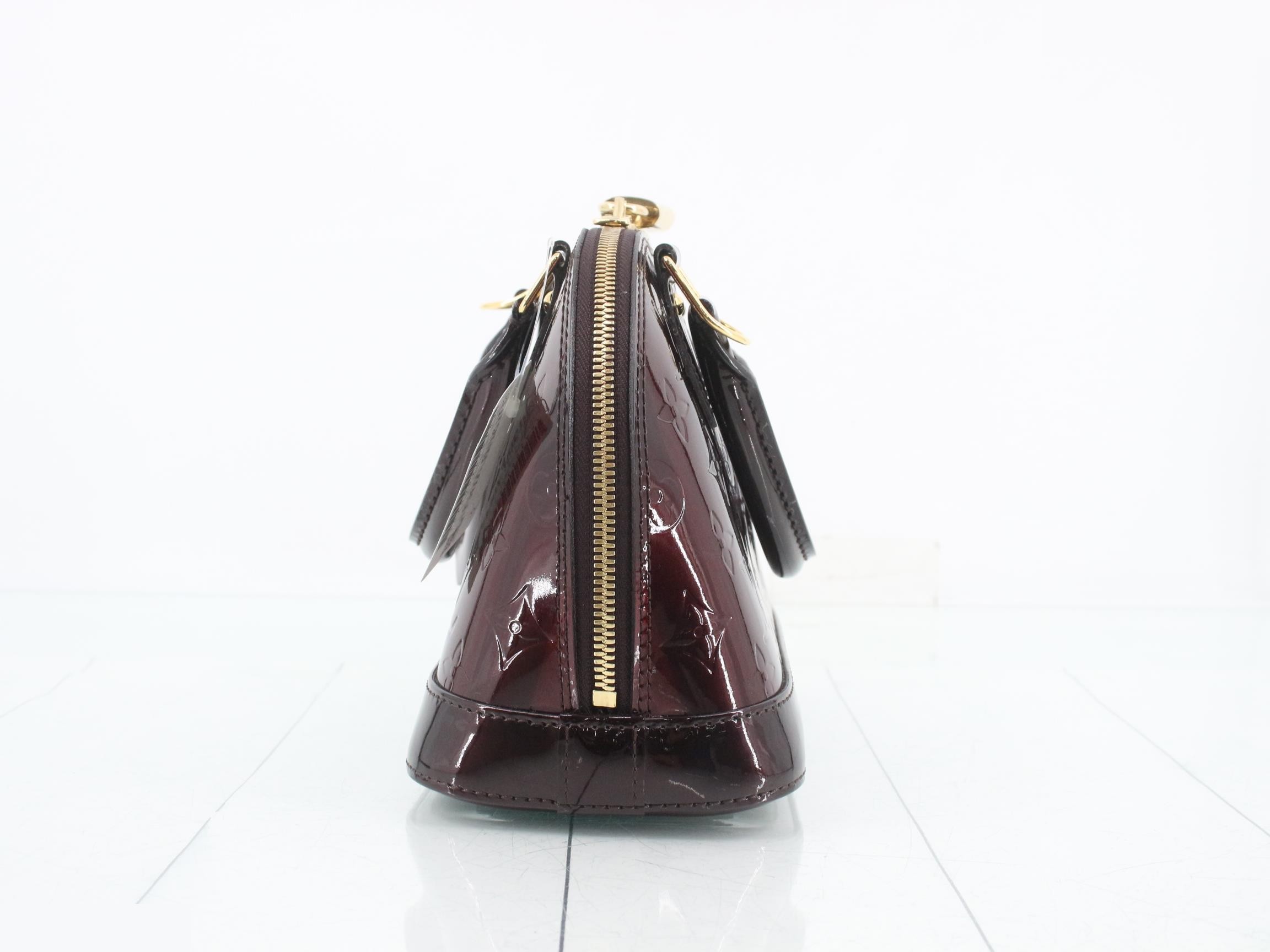 Monogram Vernis Alma BB Amarante Rayures 2-Way Handbag — view 3