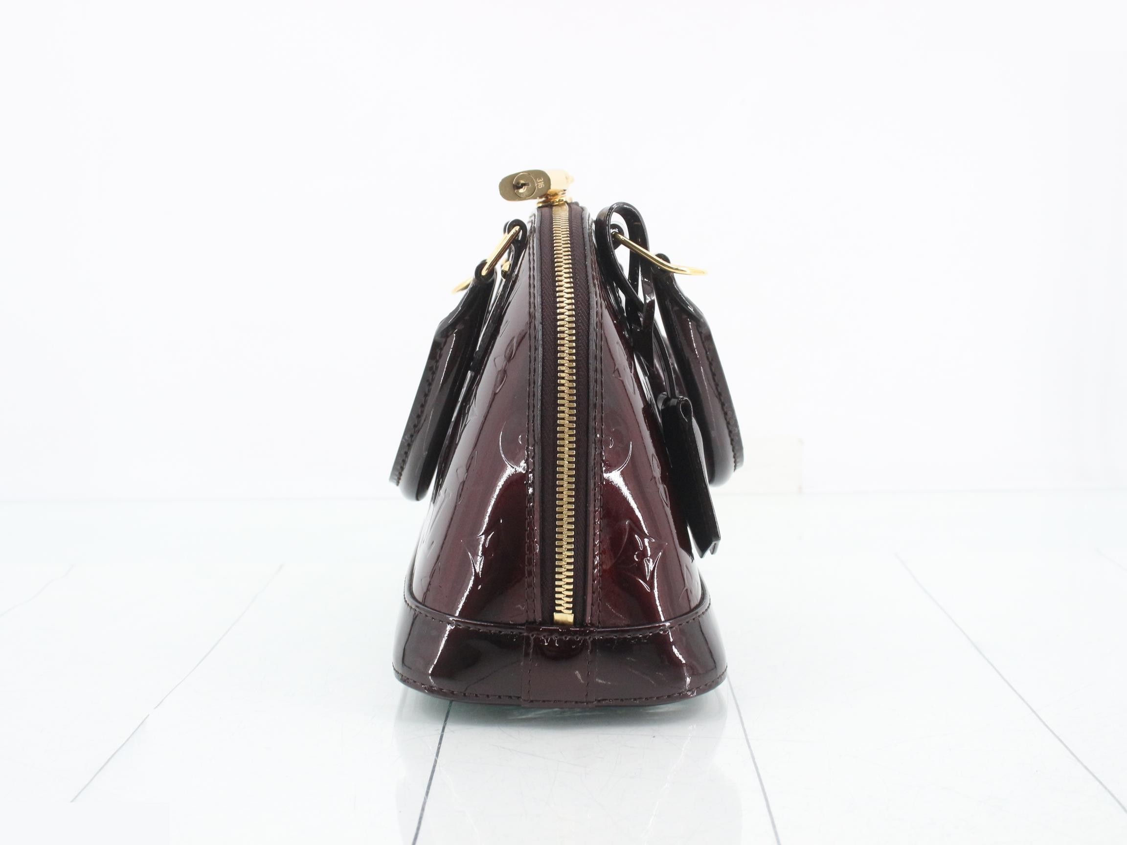 Monogram Vernis Alma BB Amarante Rayures 2-Way Handbag — view 4