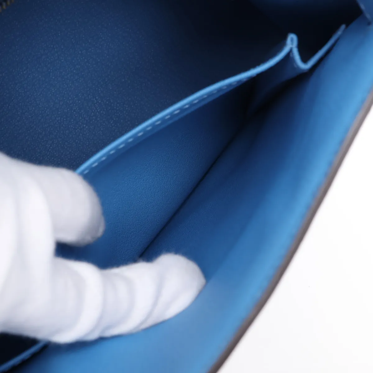 [Individually packaged] Hermes Kelly 32 Sellier Veau Epsom Azur Gold Hardware T: 2015 — view 11