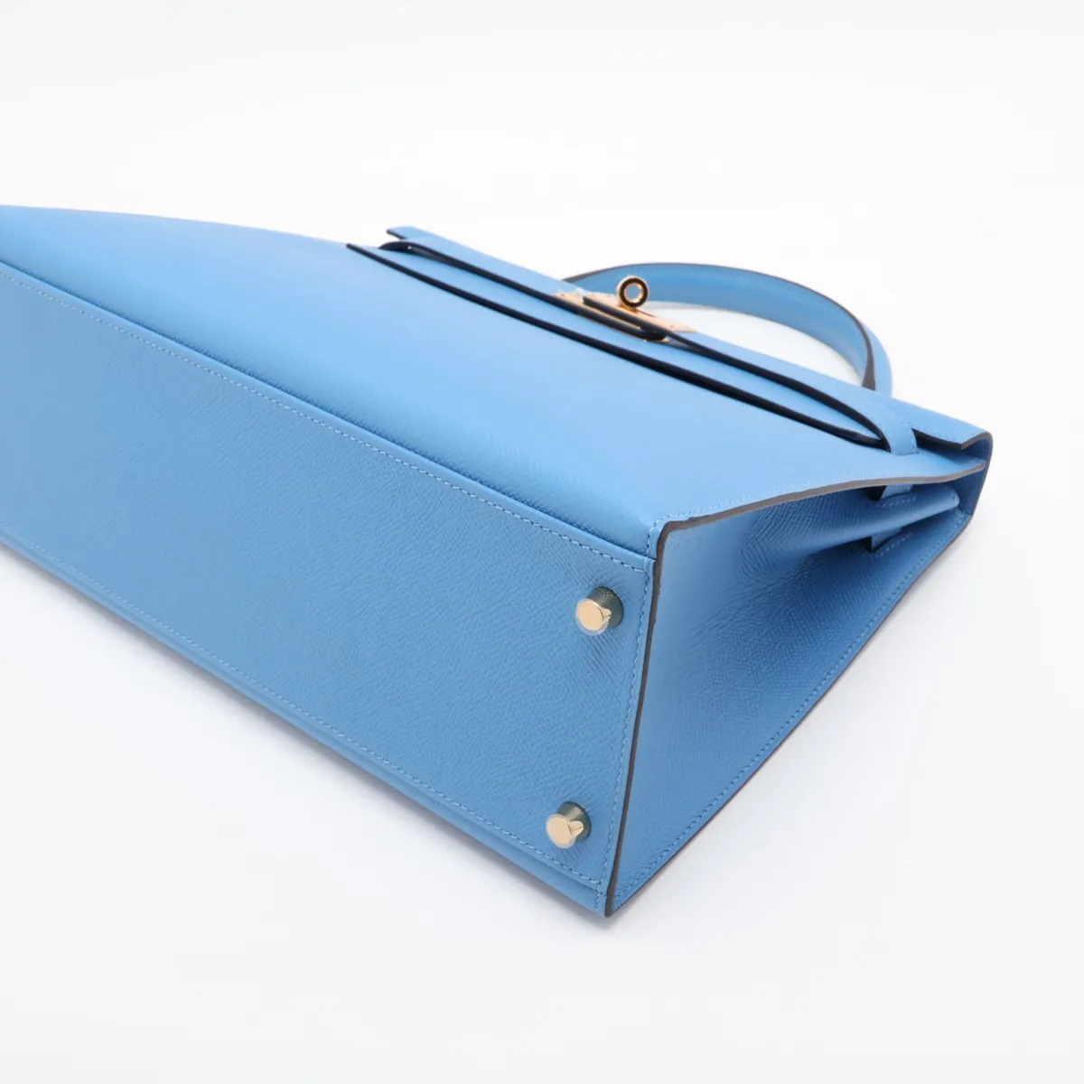 [Individually packaged] Hermes Kelly 32 Sellier Veau Epsom Azur Gold Hardware T: 2015 — view 3