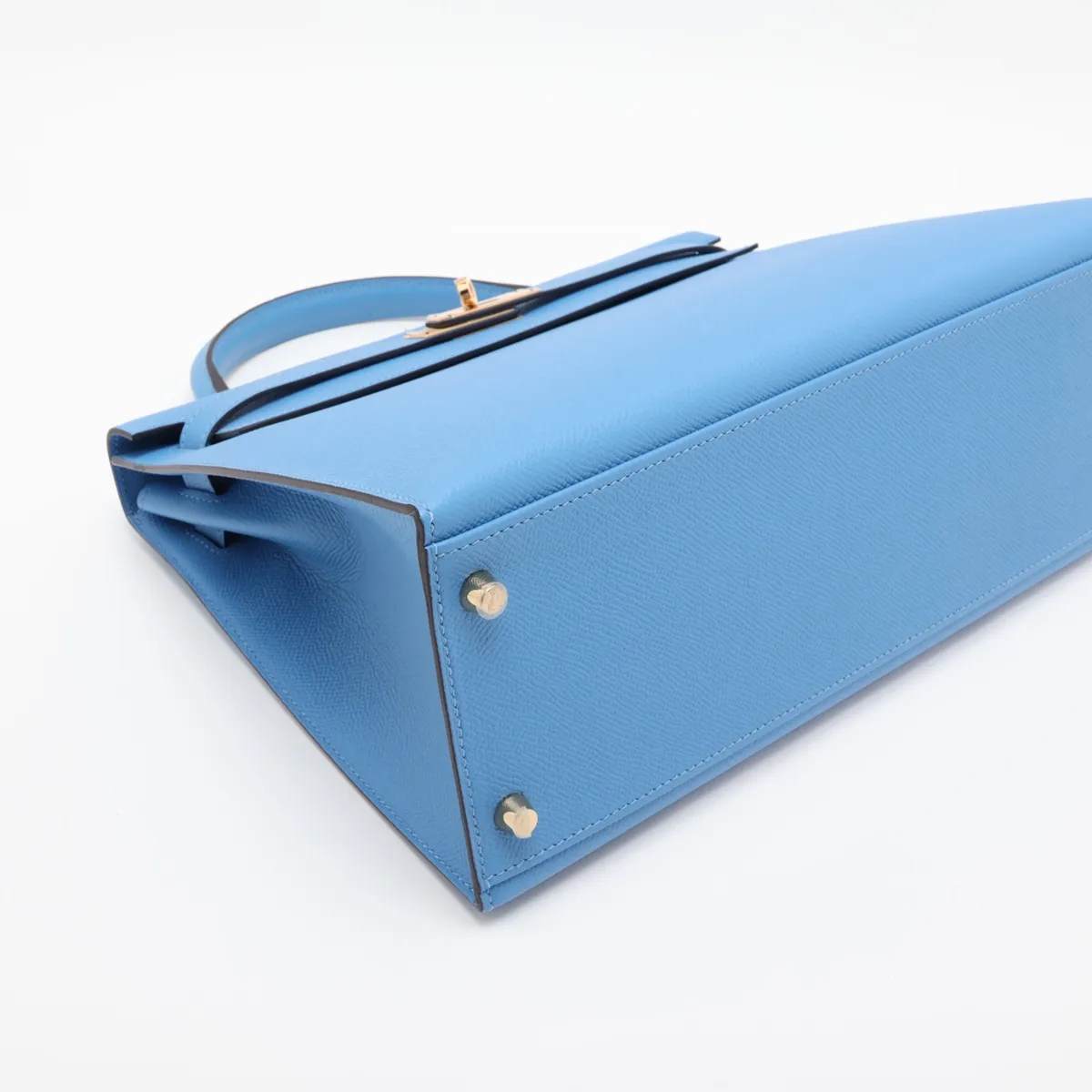 [Individually packaged] Hermes Kelly 32 Sellier Veau Epsom Azur Gold Hardware T: 2015 — view 4