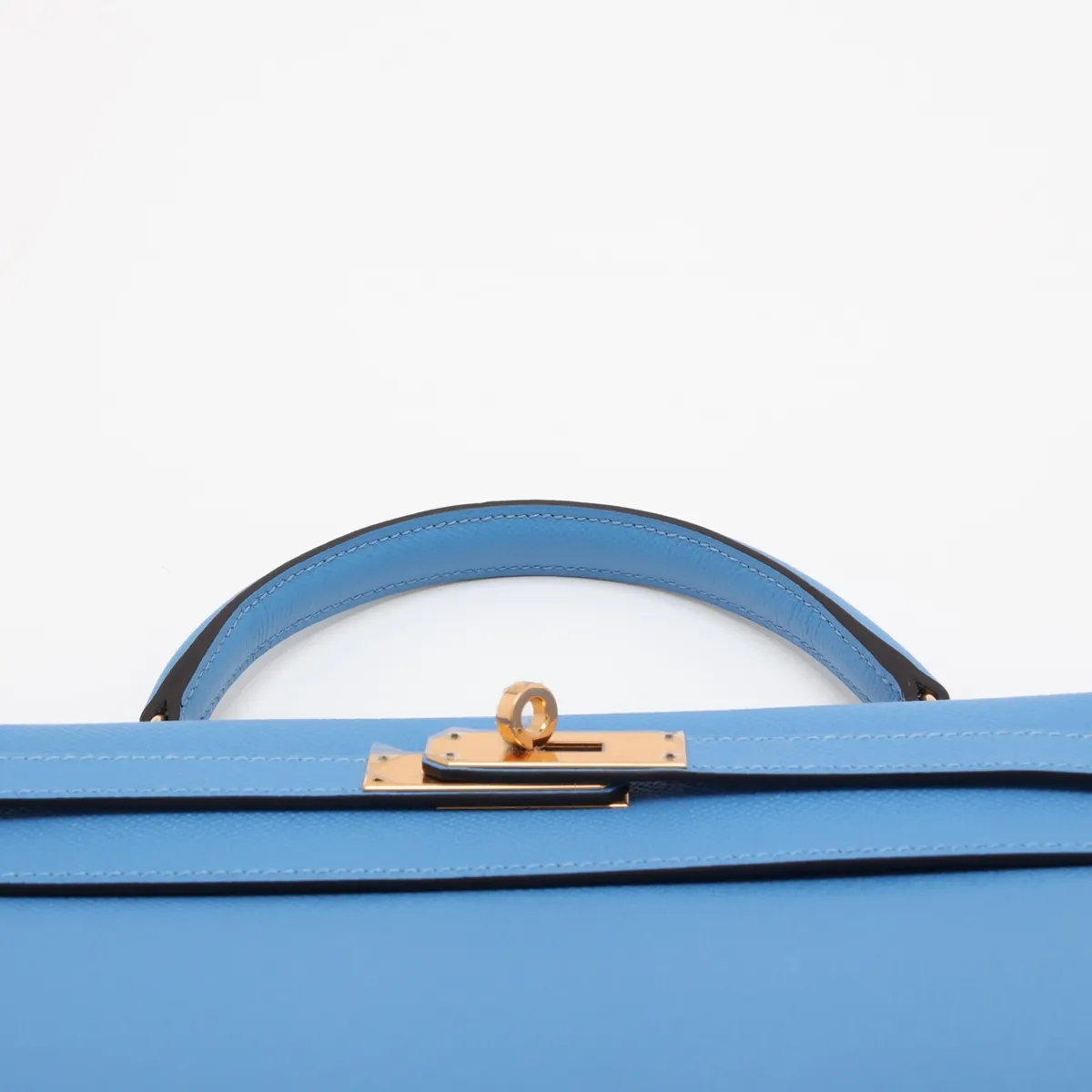 [Individually packaged] Hermes Kelly 32 Sellier Veau Epsom Azur Gold Hardware T: 2015 — view 6