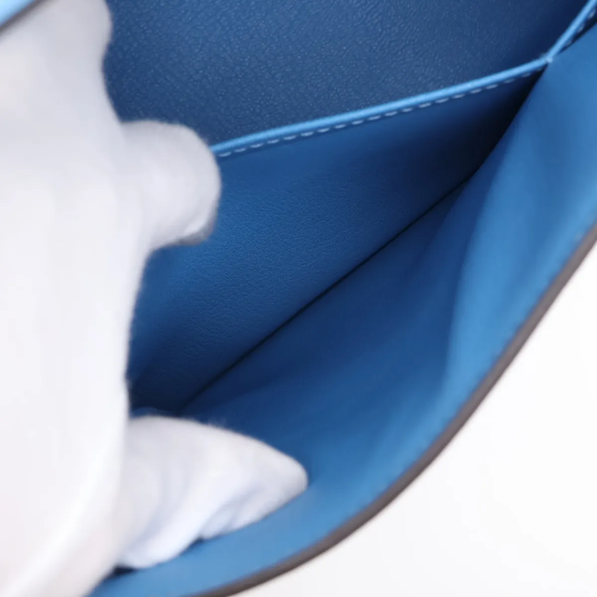 [Individually packaged] Hermes Kelly 32 Sellier Veau Epsom Azur Gold Hardware T: 2015 — view 10