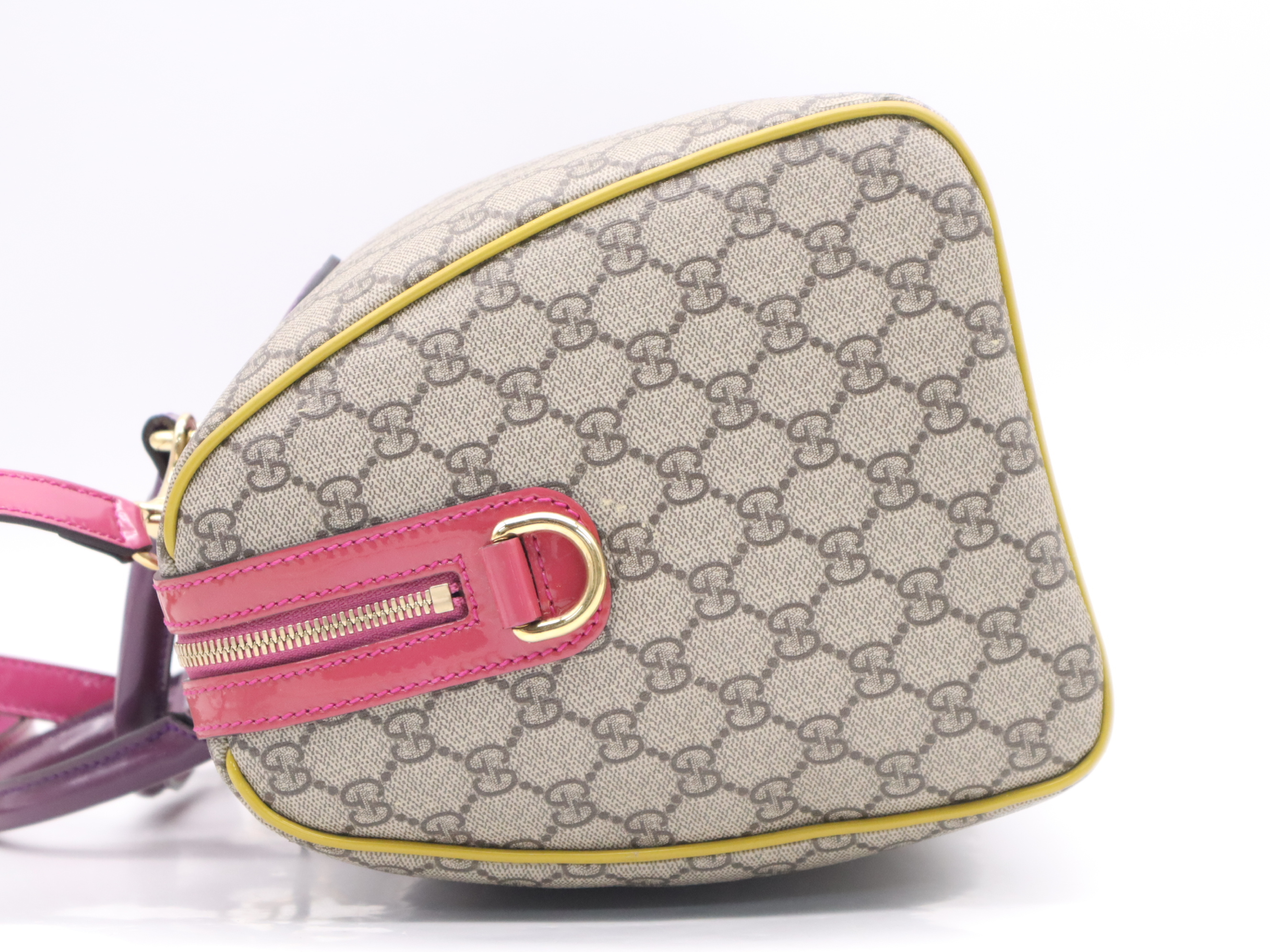 409527 GG Supreme/Enamel 2-way Handbag, Beige Multicolor, Gold Hardware, Shoulder Strap & Dust Bag Included. — view 3
