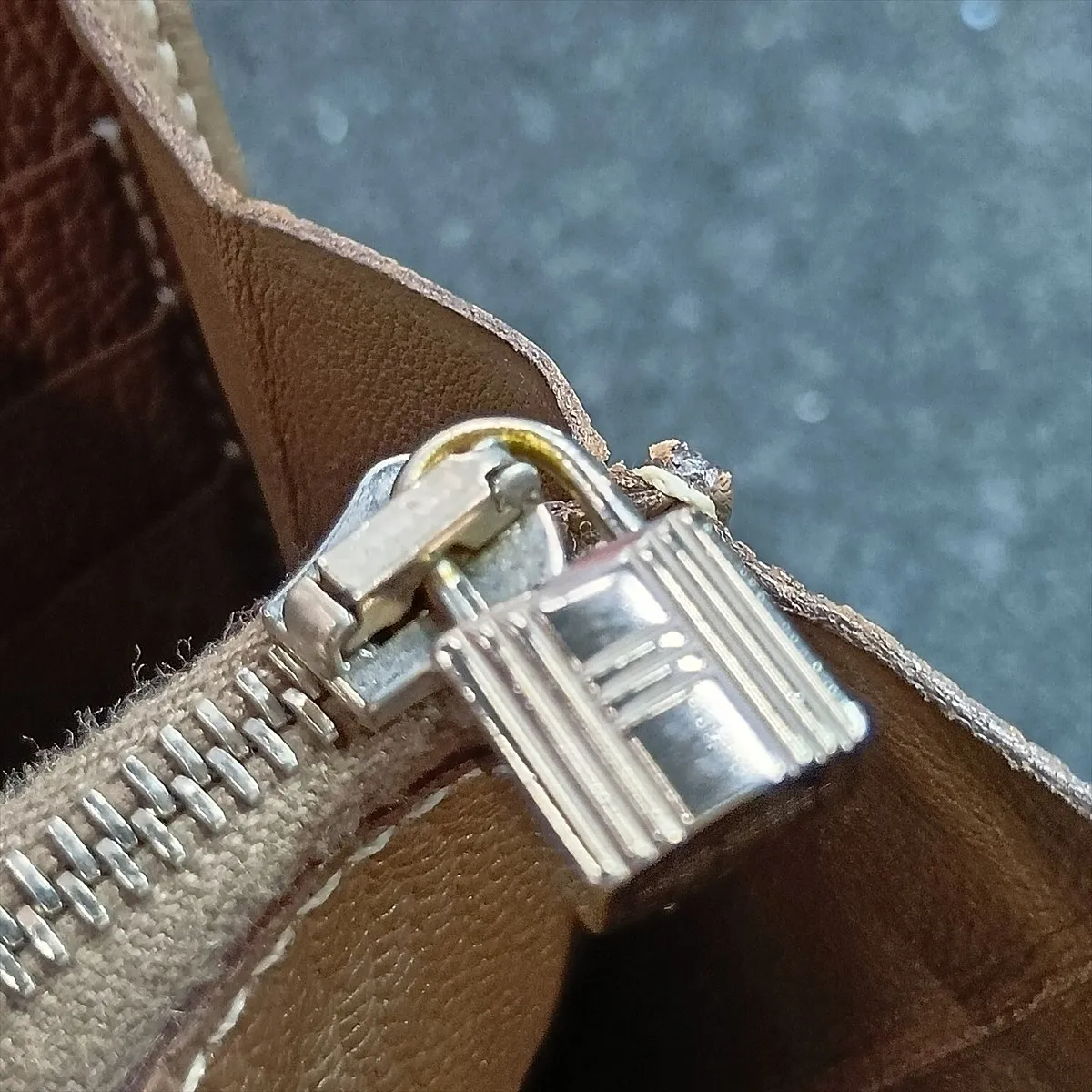 Kelly Wallet Chevre Mysore Long Wallet Etoupe Silver Hardware T:2015 — view 12