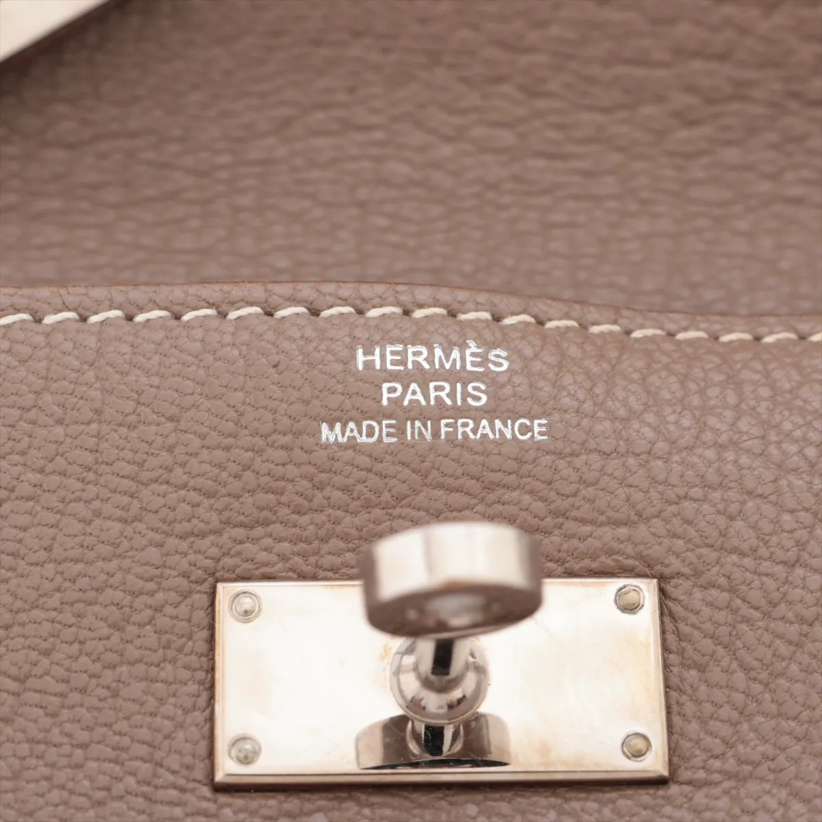 Kelly Wallet Chevre Mysore Long Wallet Etoupe Silver Hardware T:2015 — view 9