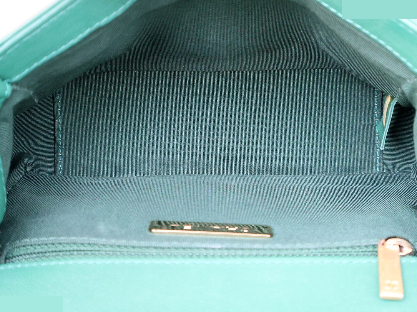 Matelassé Lambskin 2-Way Chain Shoulder Bag, Green — view 12