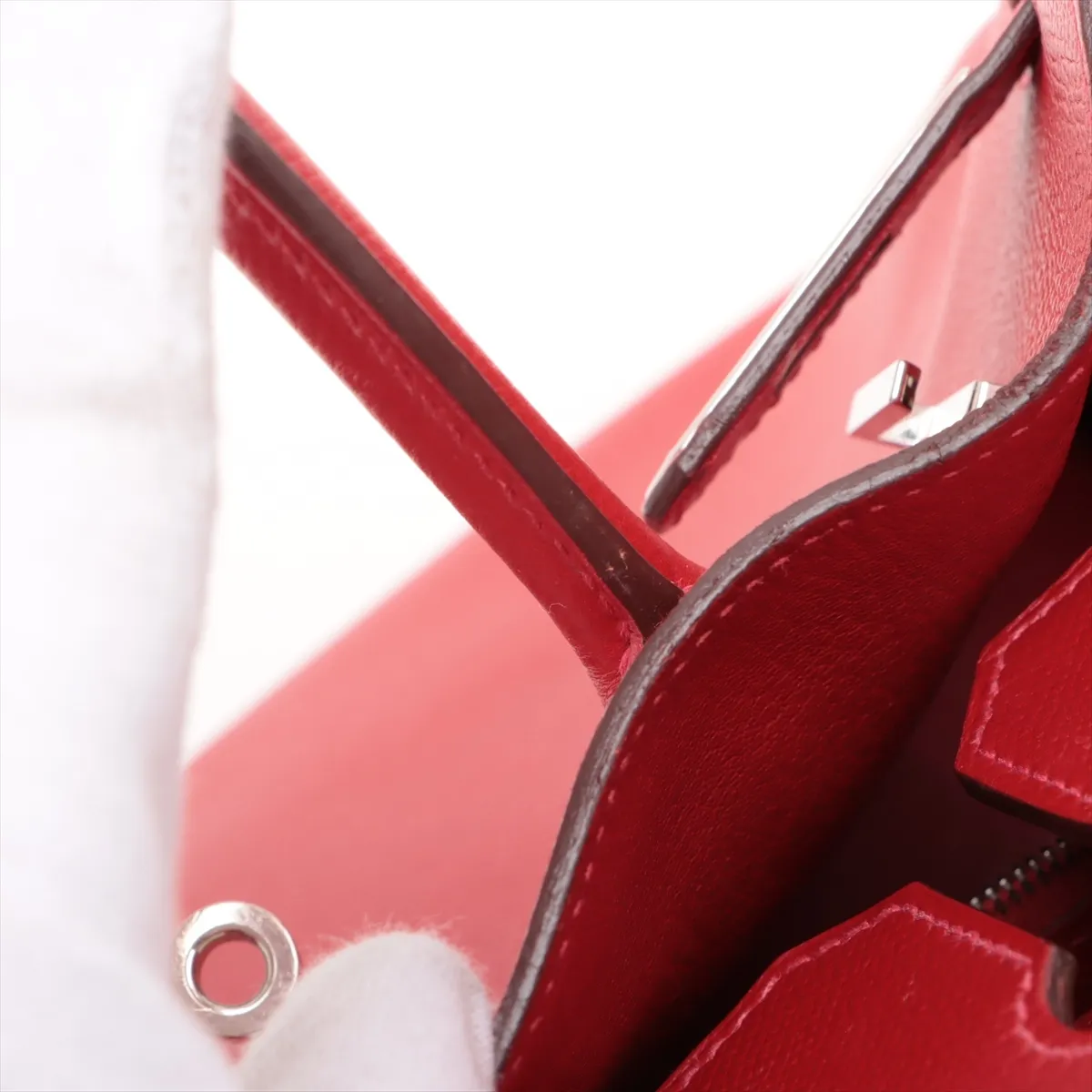 [Individually wrapped] Hermes Birkin 30 Le Tourne Vaux Epson Rouge Vif Silver Hardware R:2014 — view 13
