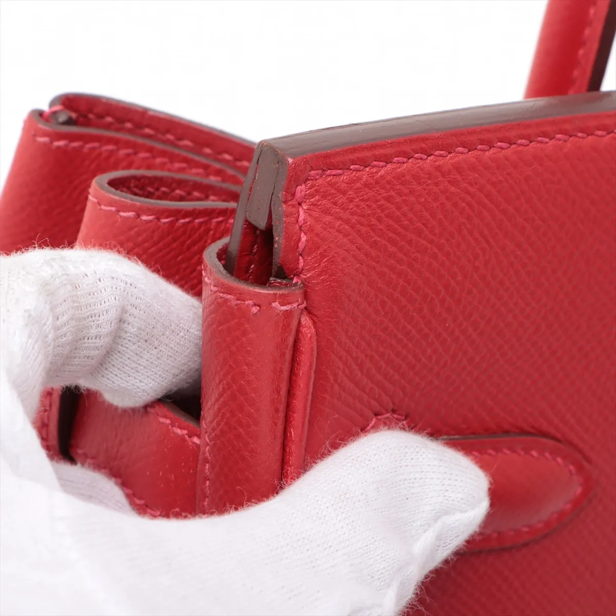 [Individually wrapped] Hermes Birkin 30 Le Tourne Vaux Epson Rouge Vif Silver Hardware R:2014 — view 14