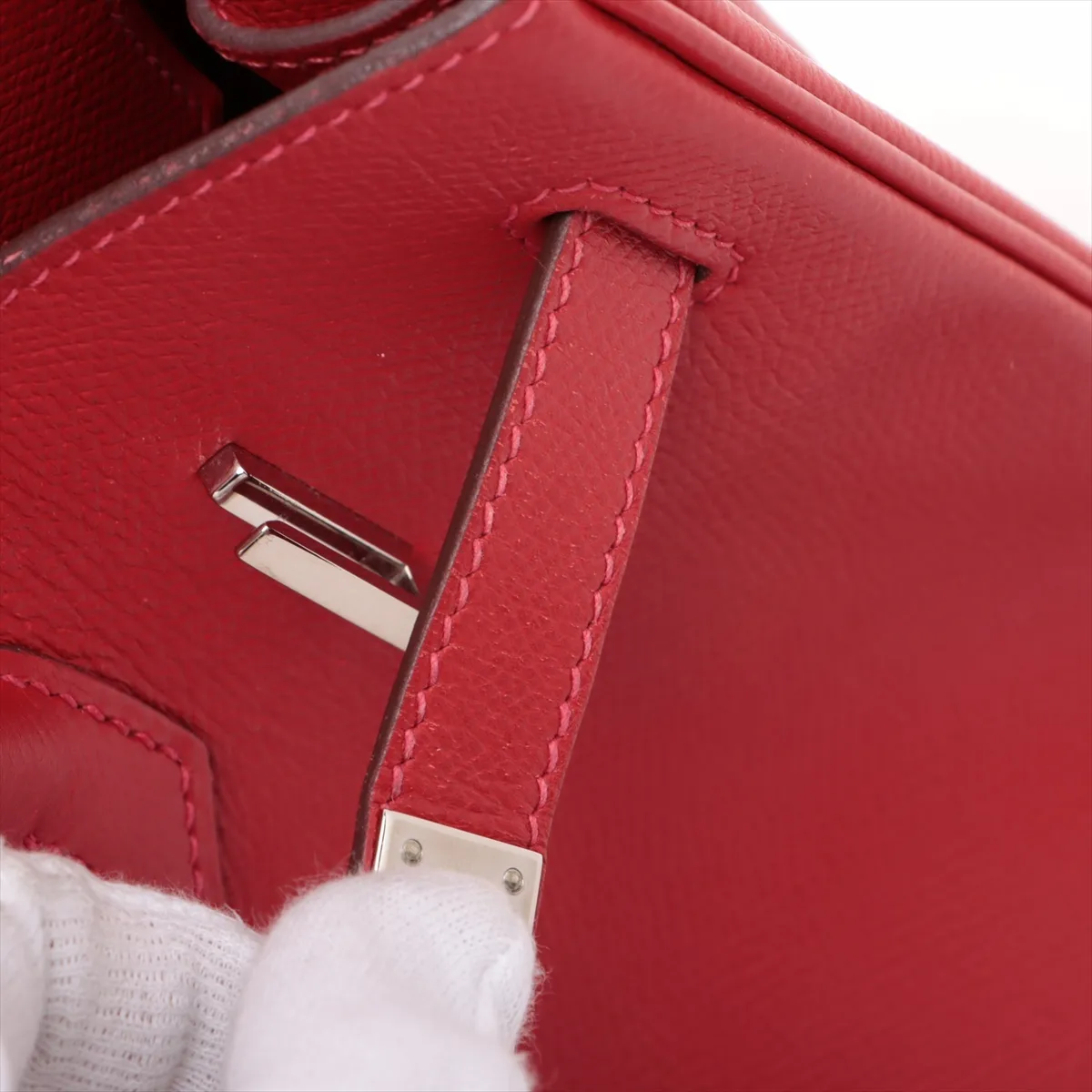 [Individually wrapped] Hermes Birkin 30 Le Tourne Vaux Epson Rouge Vif Silver Hardware R:2014 — view 15