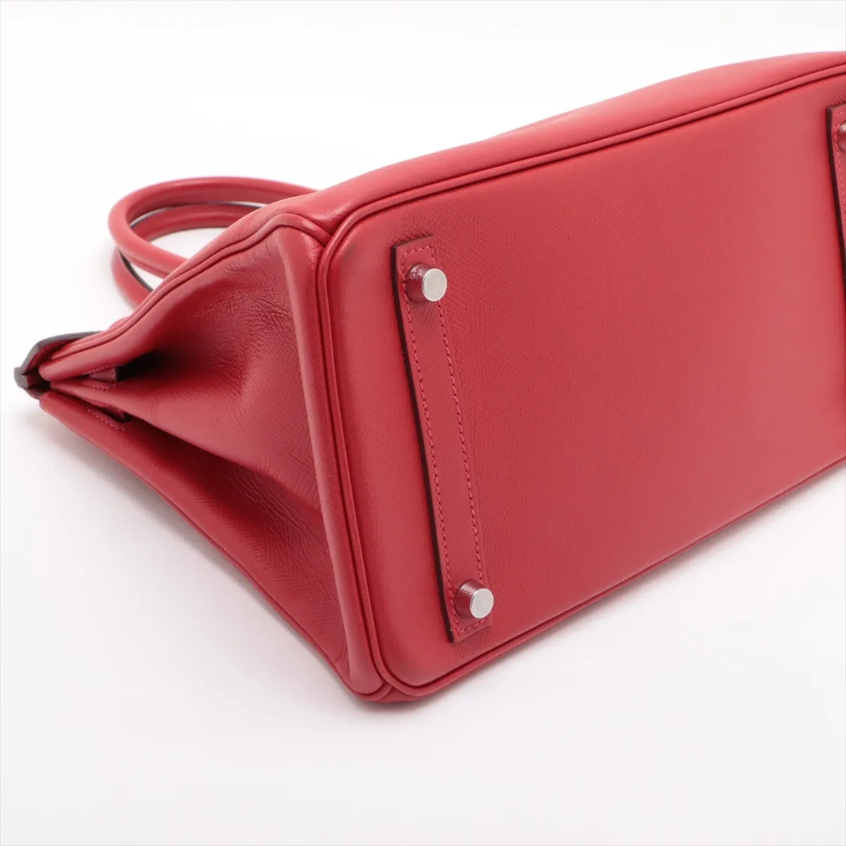 [Individually wrapped] Hermes Birkin 30 Le Tourne Vaux Epson Rouge Vif Silver Hardware R:2014 — view 4