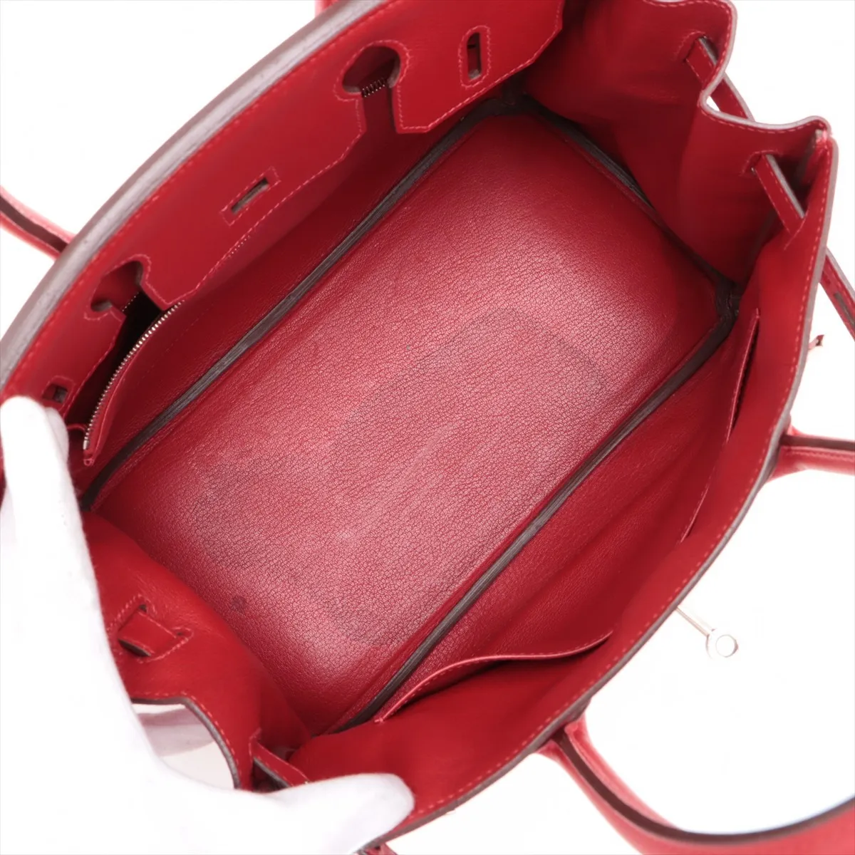 [Individually wrapped] Hermes Birkin 30 Le Tourne Vaux Epson Rouge Vif Silver Hardware R:2014 — view 7