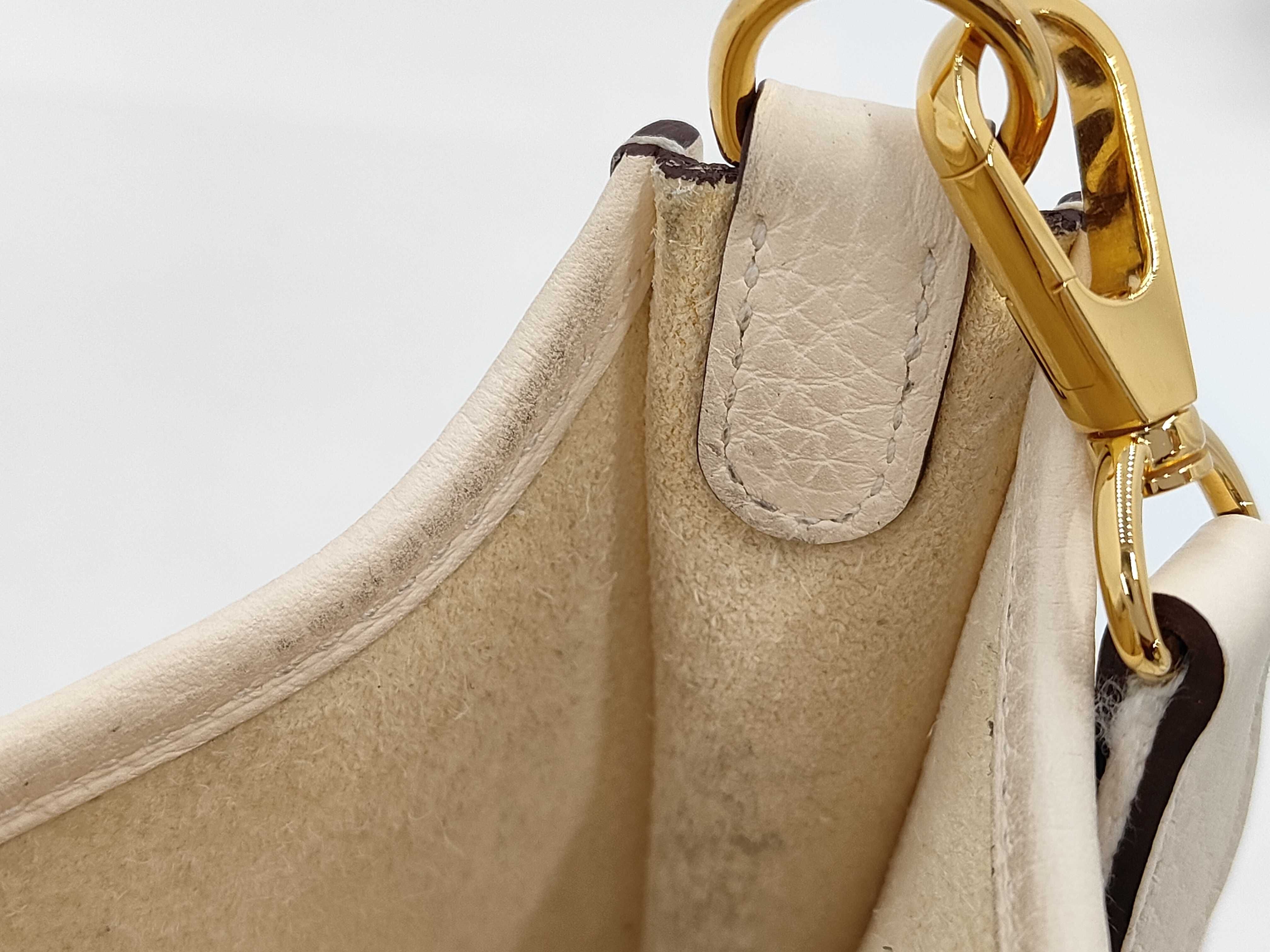Evelyne TPM Taurillon Clemence Off-White Gold Hardware K Stamp Shoulder Bag — view 13