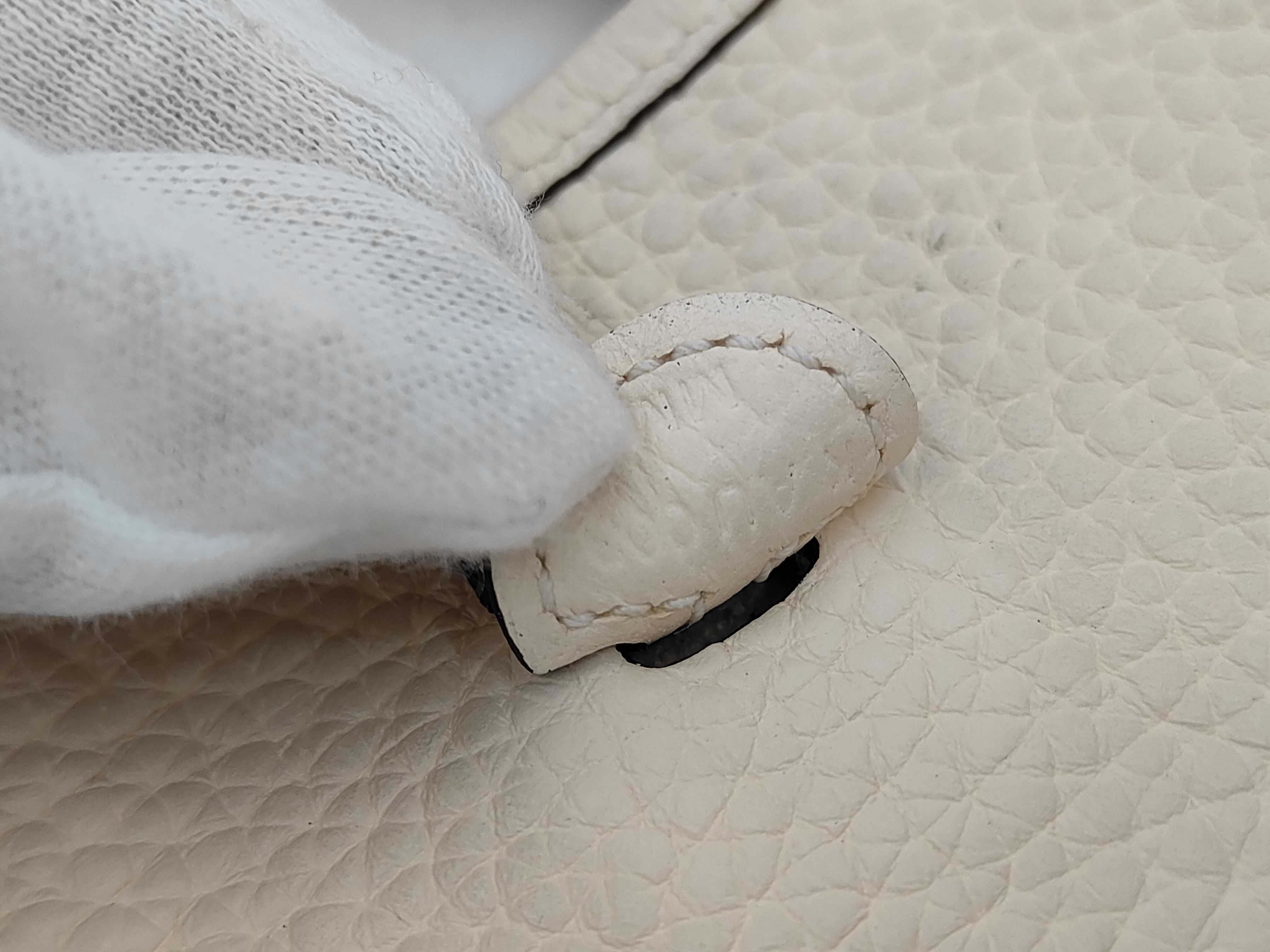 Evelyne TPM Taurillon Clemence Off-White Gold Hardware K Stamp Shoulder Bag — view 10