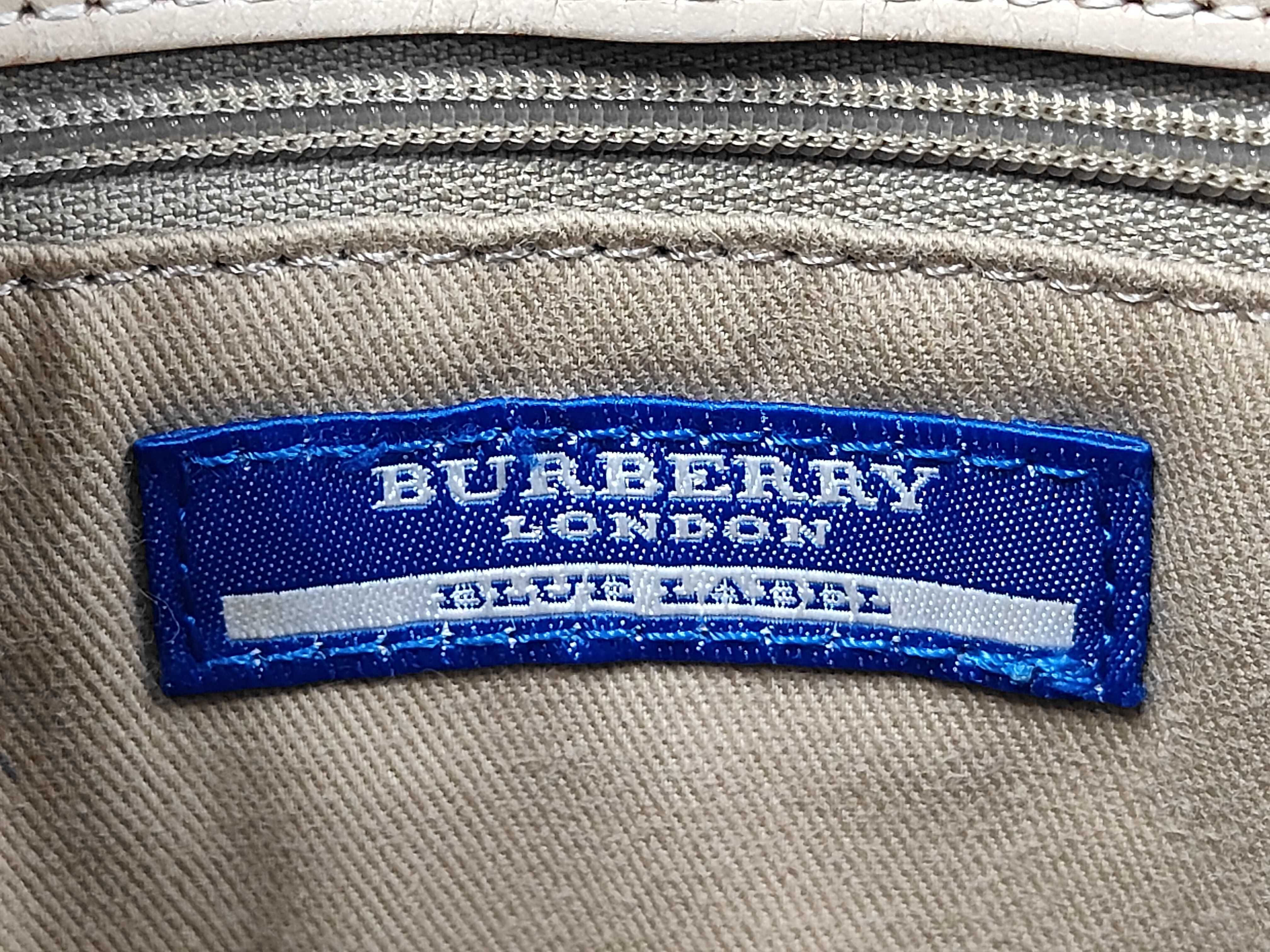 Shoulder Bag, Checkered Canvas Leather, Blue Label, Gray — view 9