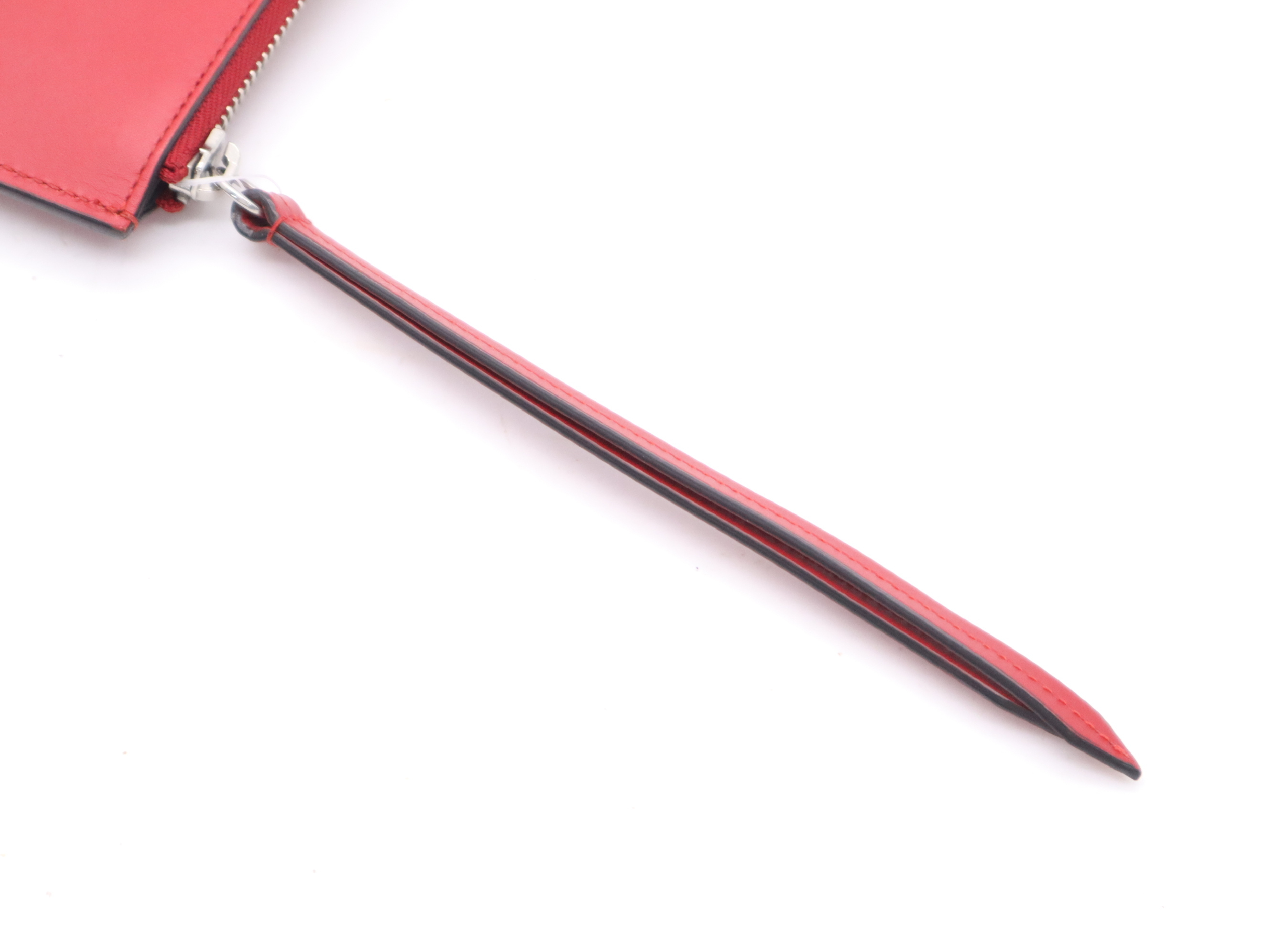 421853 Leather Clutch Bag, Red, Silver Hardware — view 6