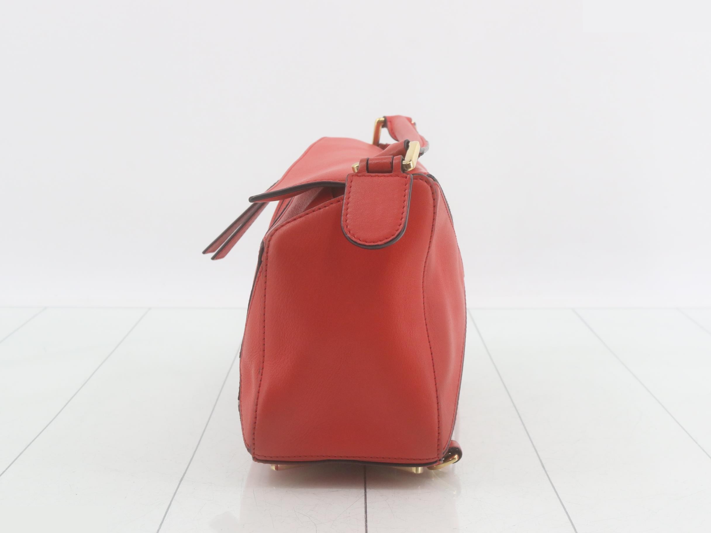 Puzzle Leather 2-Way Handbag, Red — view 3