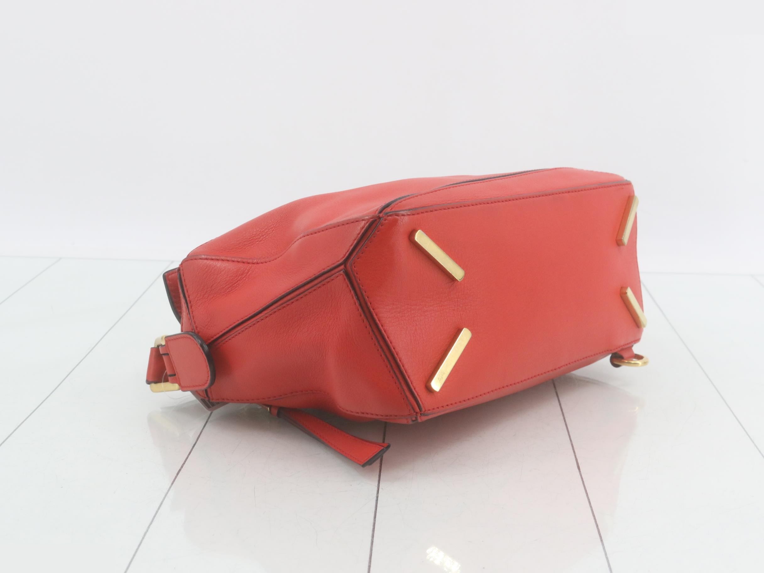 Puzzle Leather 2-Way Handbag, Red — view 5