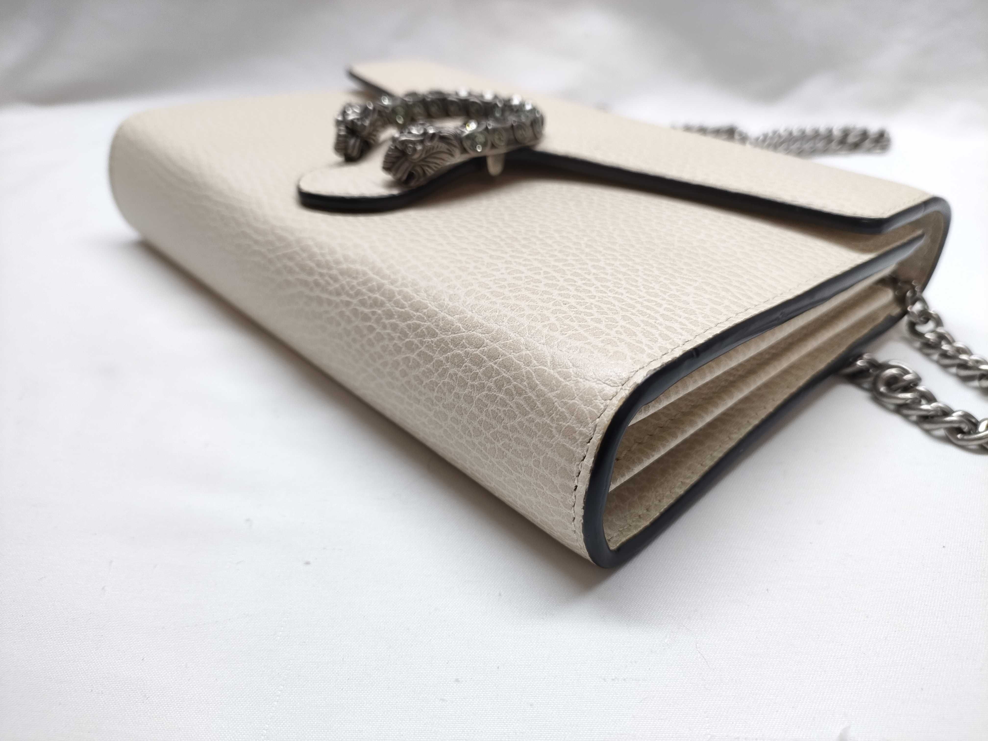 Dionysus Leather Chain Wallet, Beige, 401231, Shoulder Bag — view 4