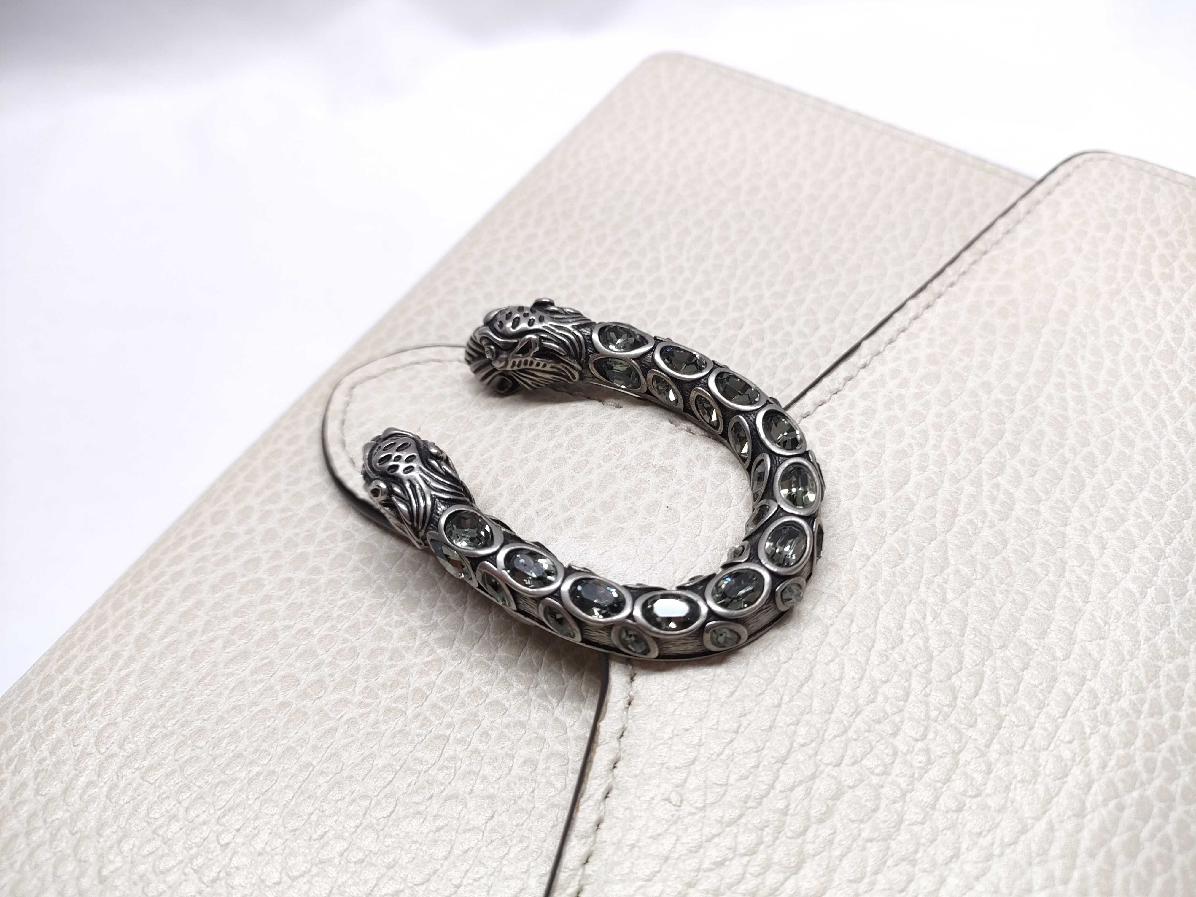 Dionysus Leather Chain Wallet, Beige, 401231, Shoulder Bag — view 7