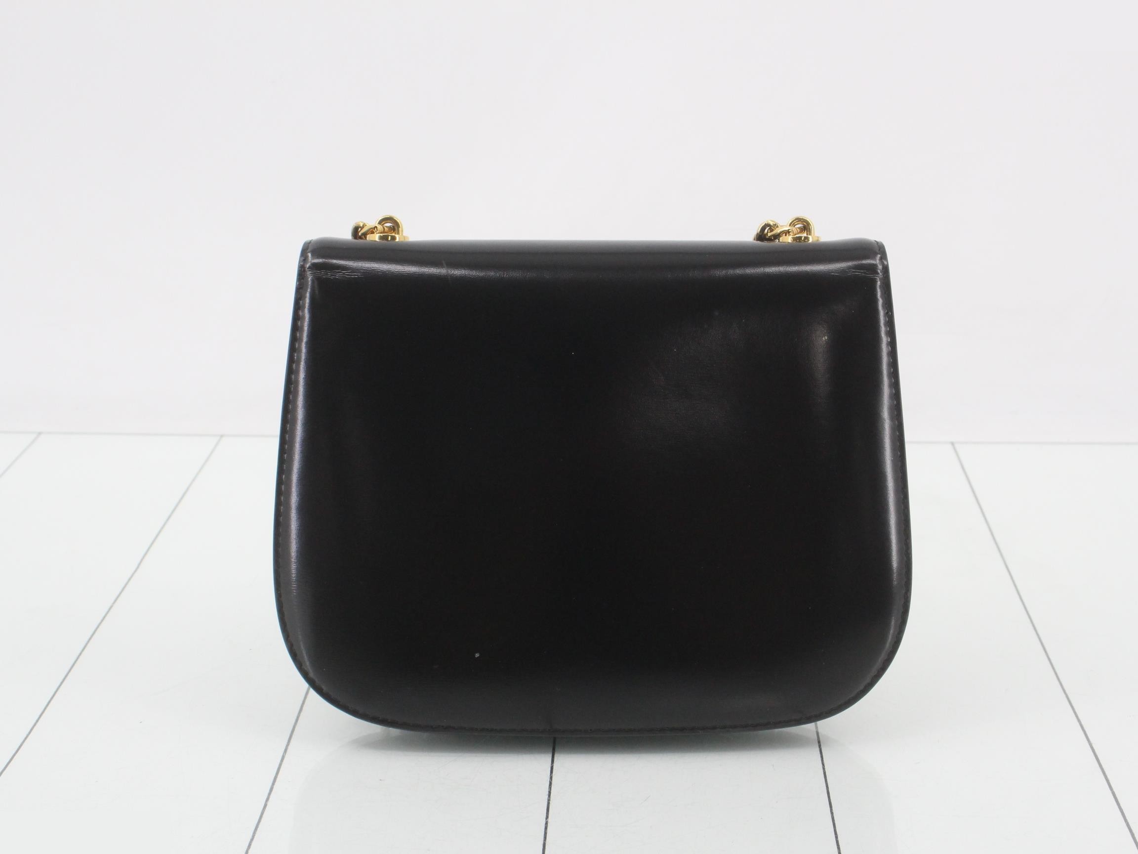 Triomphe Leather Chain Shoulder Bag — view 2