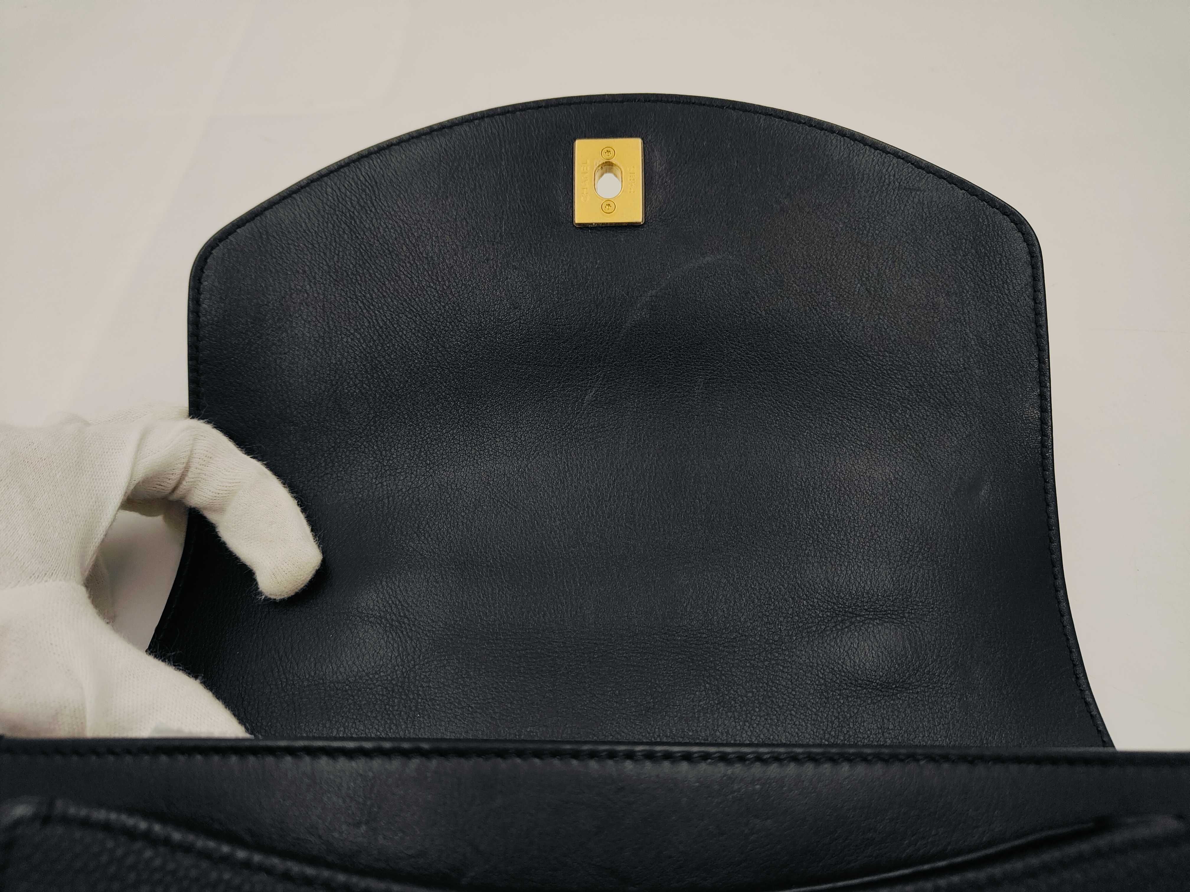 Classic Flap CF Bombay Black Quilted Calfskin Shoulder Bag #28 with Card Holder (Medium Size) — view 13