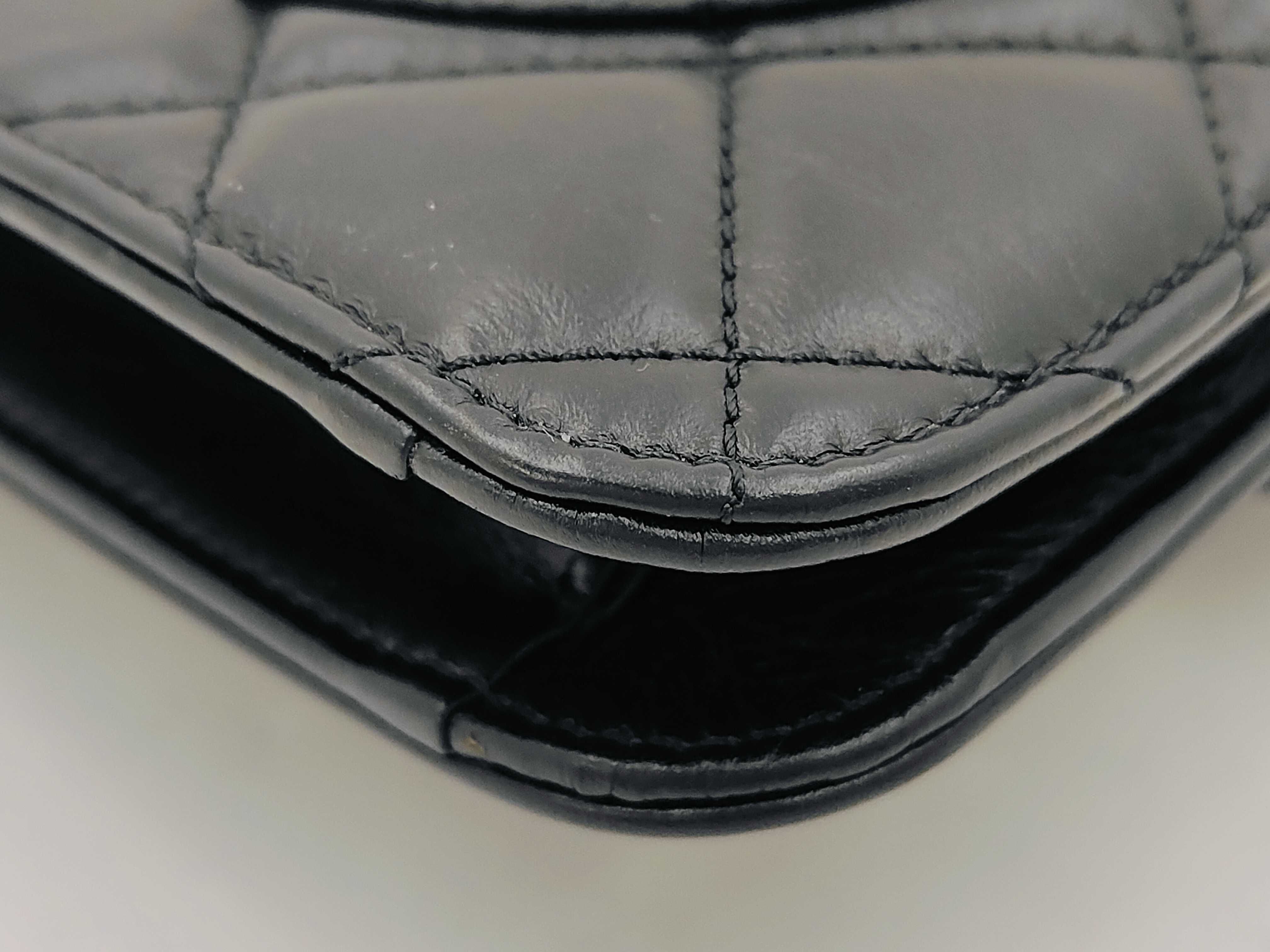 Classic Flap CF Bombay Black Quilted Calfskin Shoulder Bag #28 with Card Holder (Medium Size) — view 9