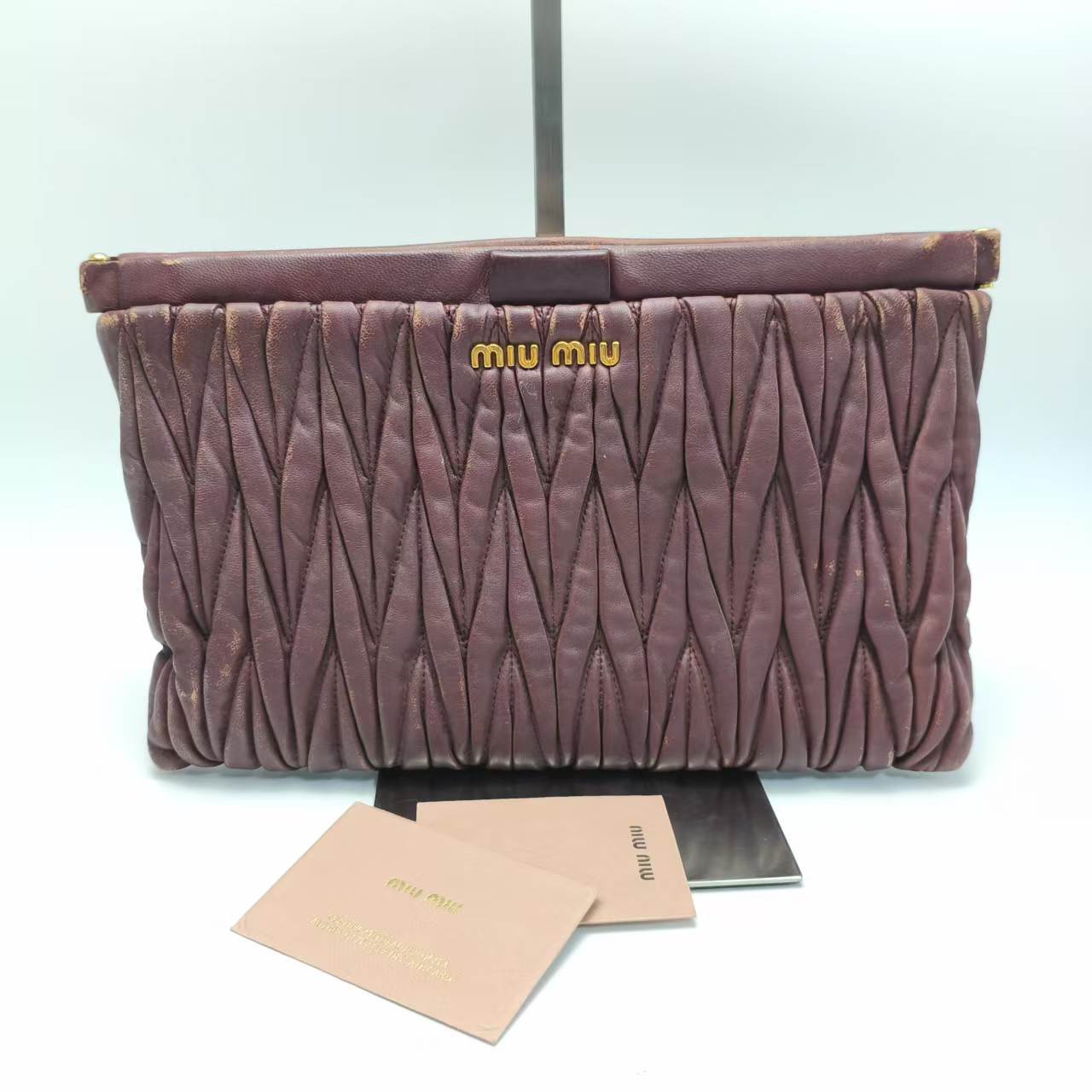 【*Shipped from: China*】Miu Miu Lambskin Clutch Bag Second Bag — view 2