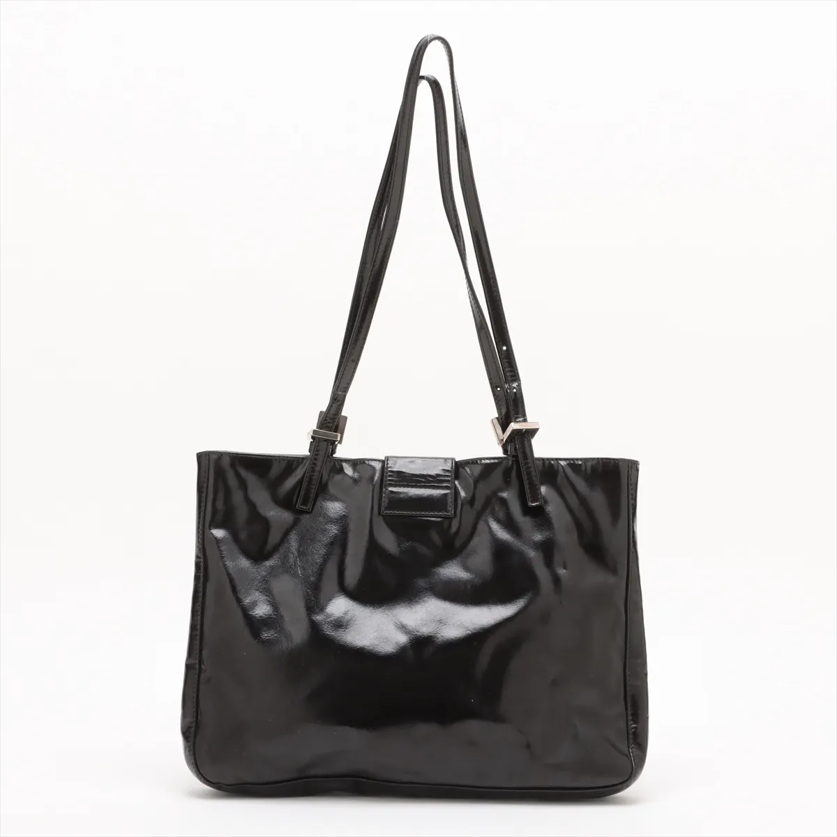 patent leather tote bag black 26726 — view 2