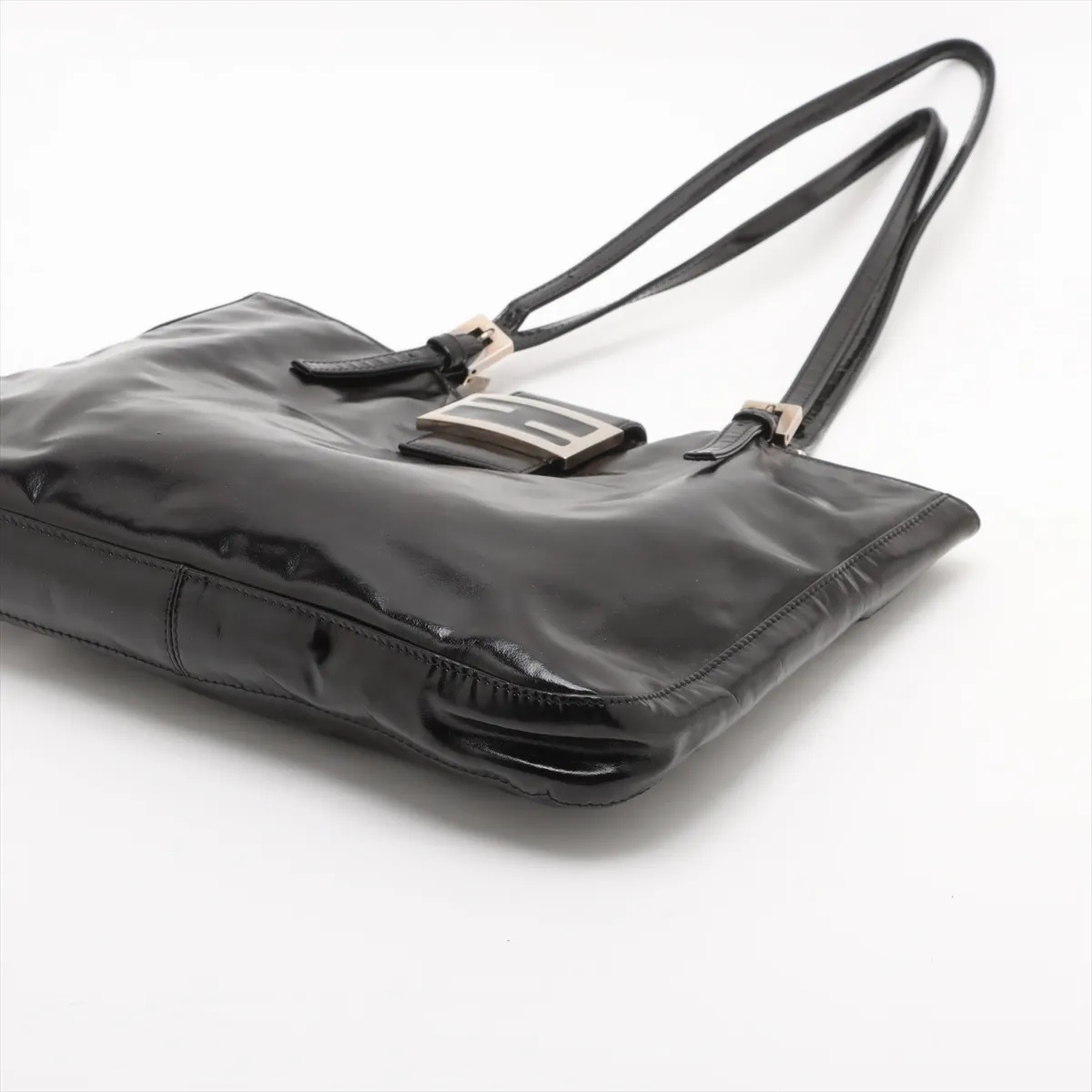 patent leather tote bag black 26726 — view 3